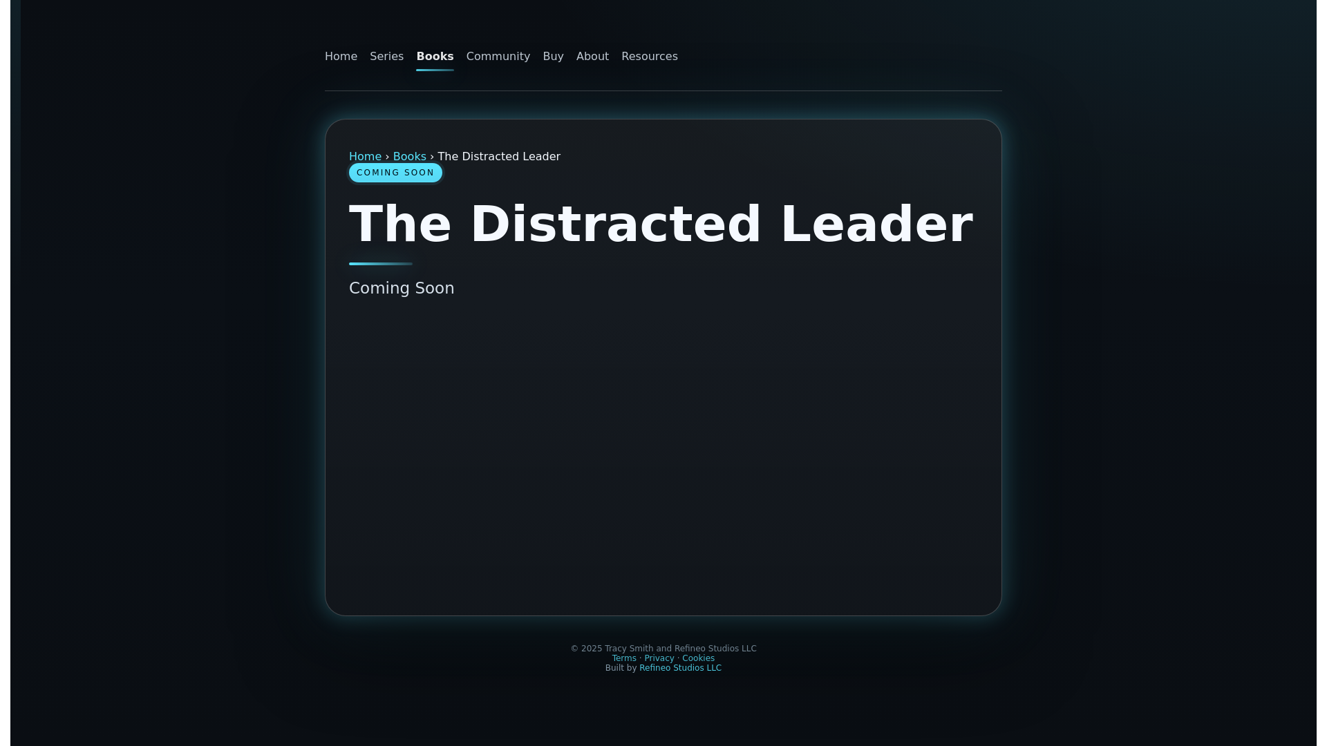 website screenshot of https://thedistractedleader.com/