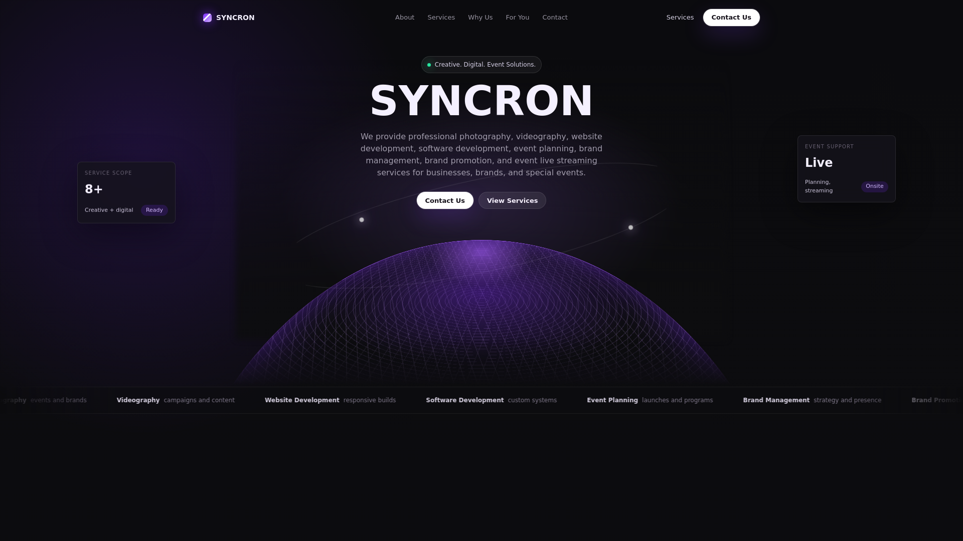 website screenshot of https://syncronlabs.pro/