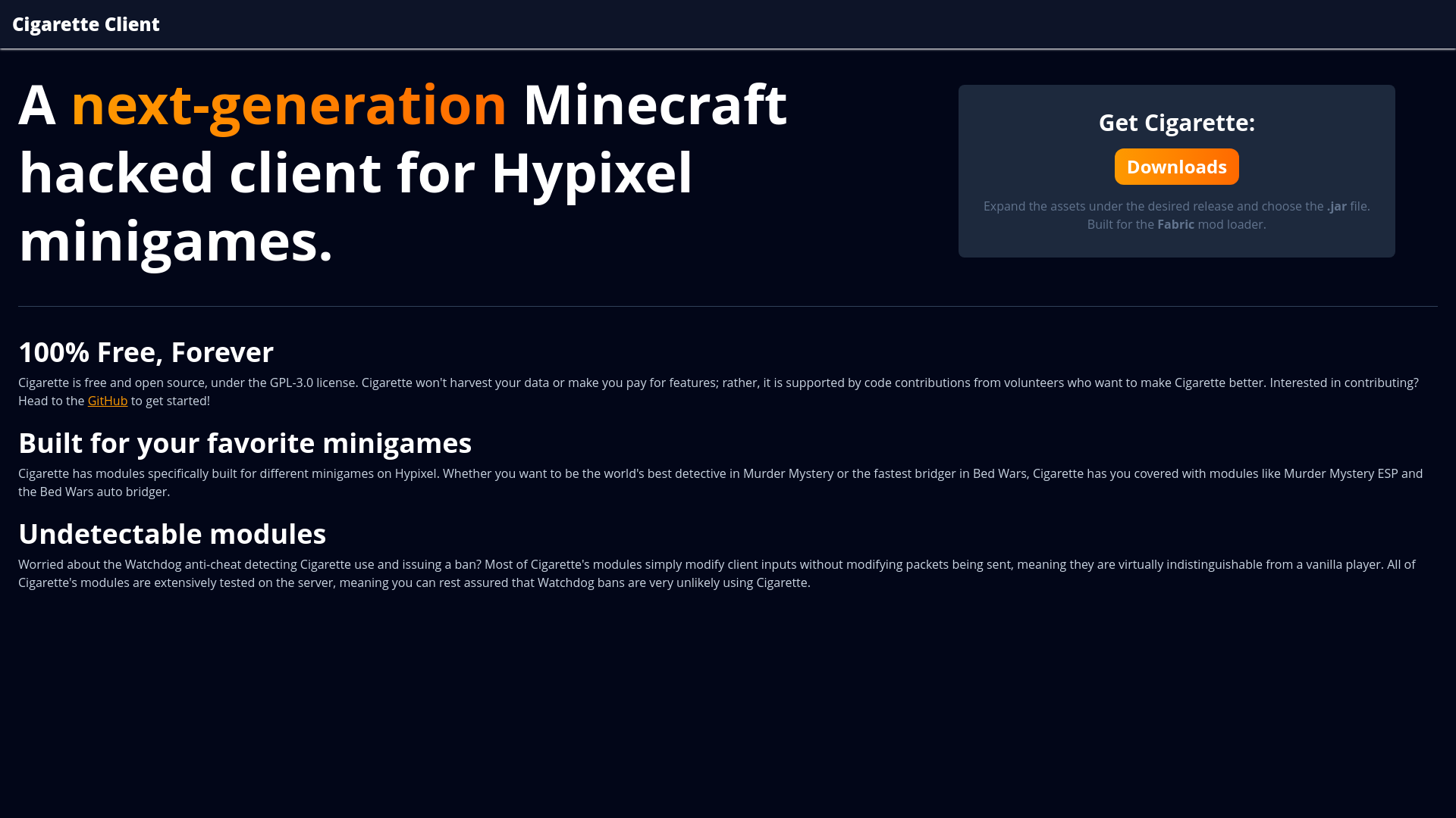 website screenshot of https://cigarette-dev.pages.dev/