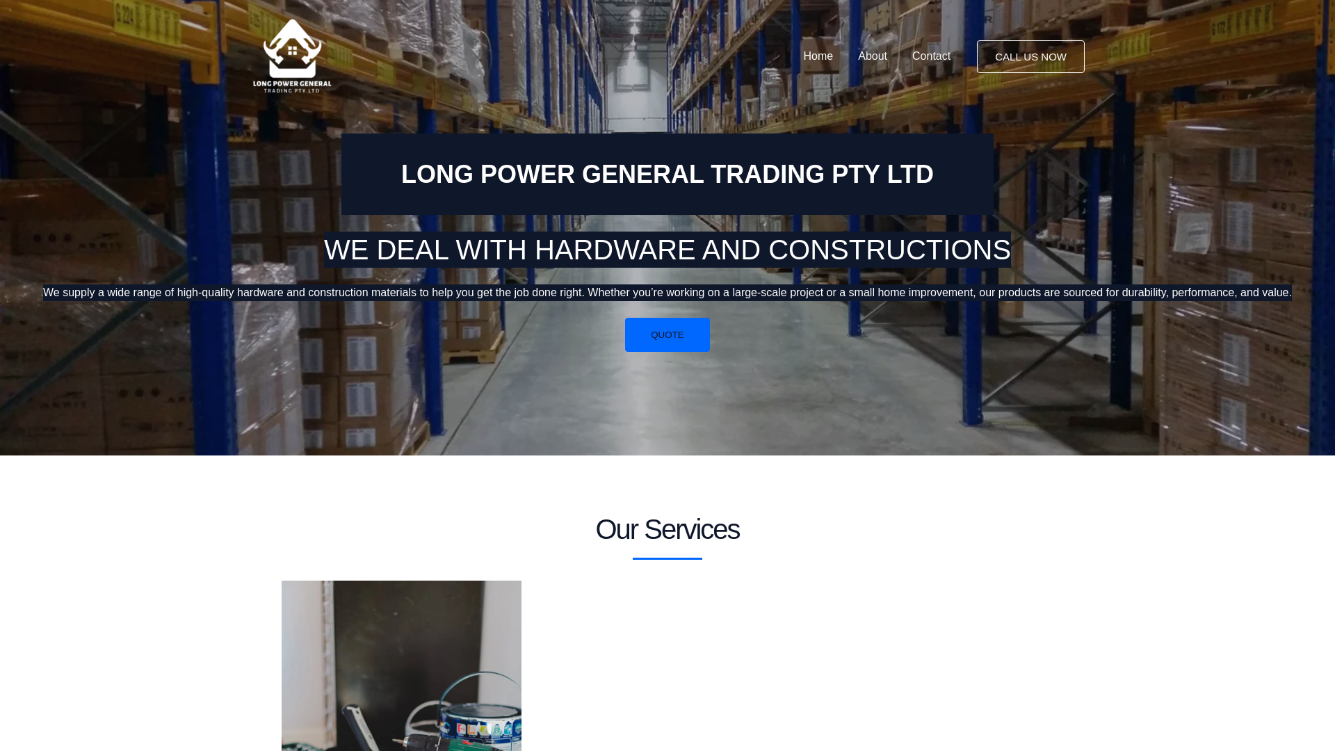 website screenshot of https://longpowergeneraltrading.co.za/