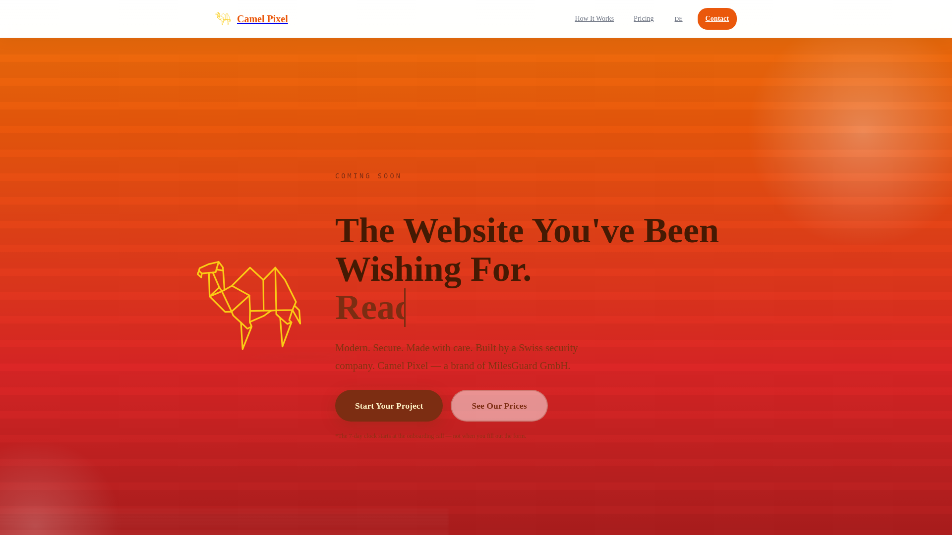 website screenshot of https://camelpixel.co.uk/