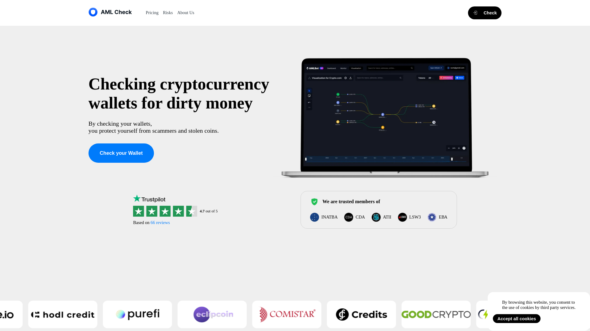 website screenshot of https://amlstatement.info/