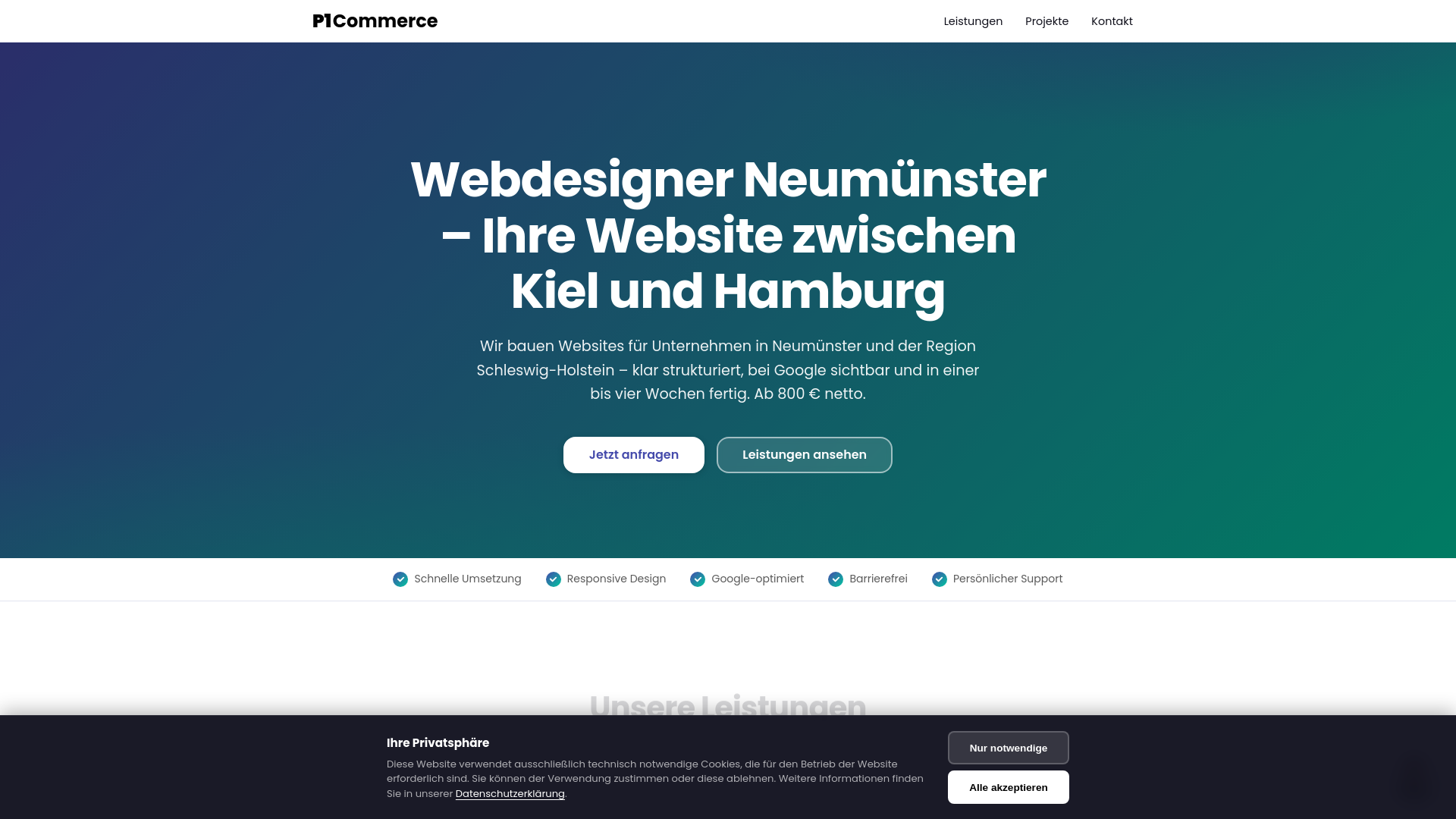 website screenshot of https://webdesigner-neumuenster.de