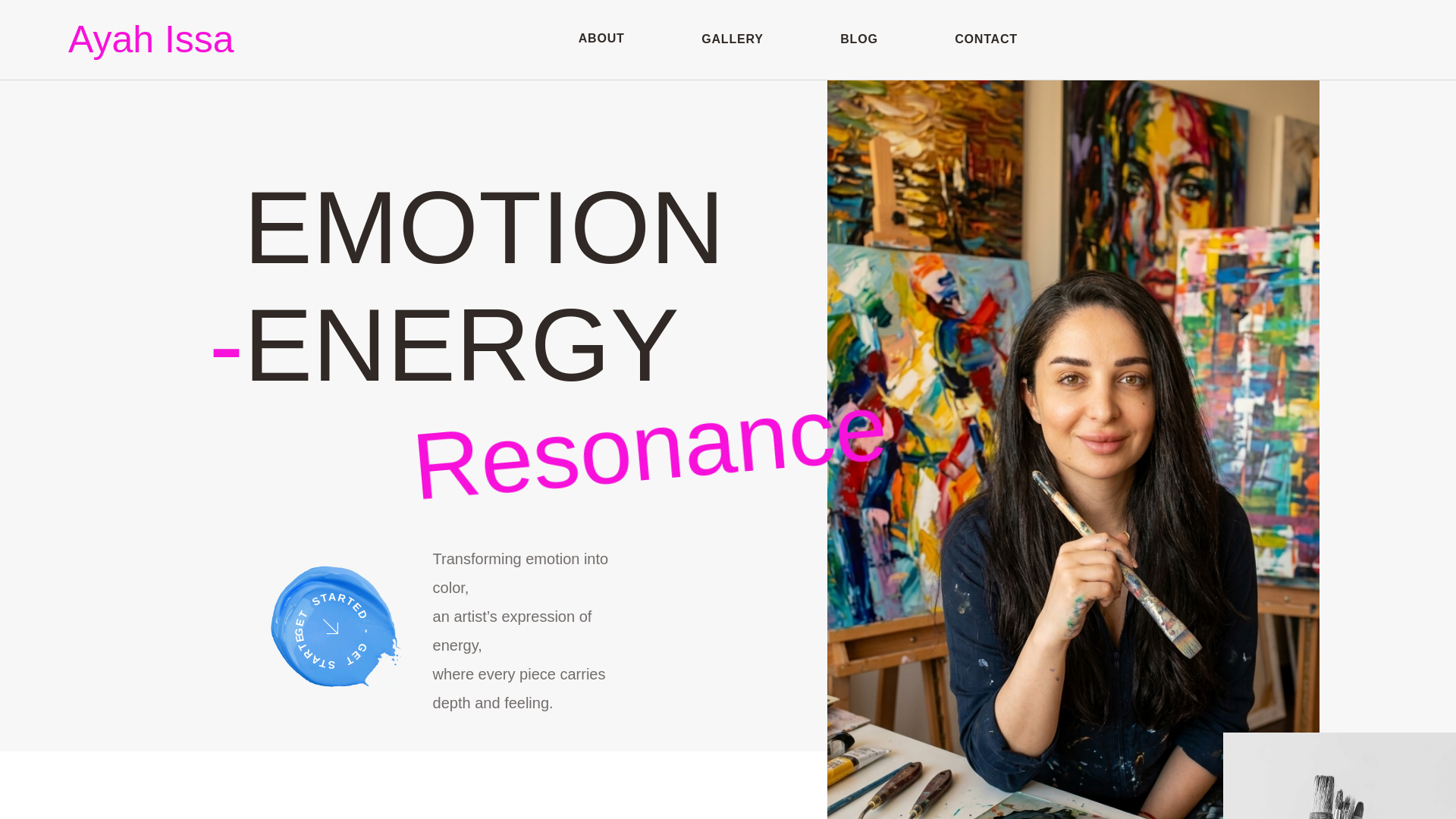 website screenshot of https://ayahissa.art/