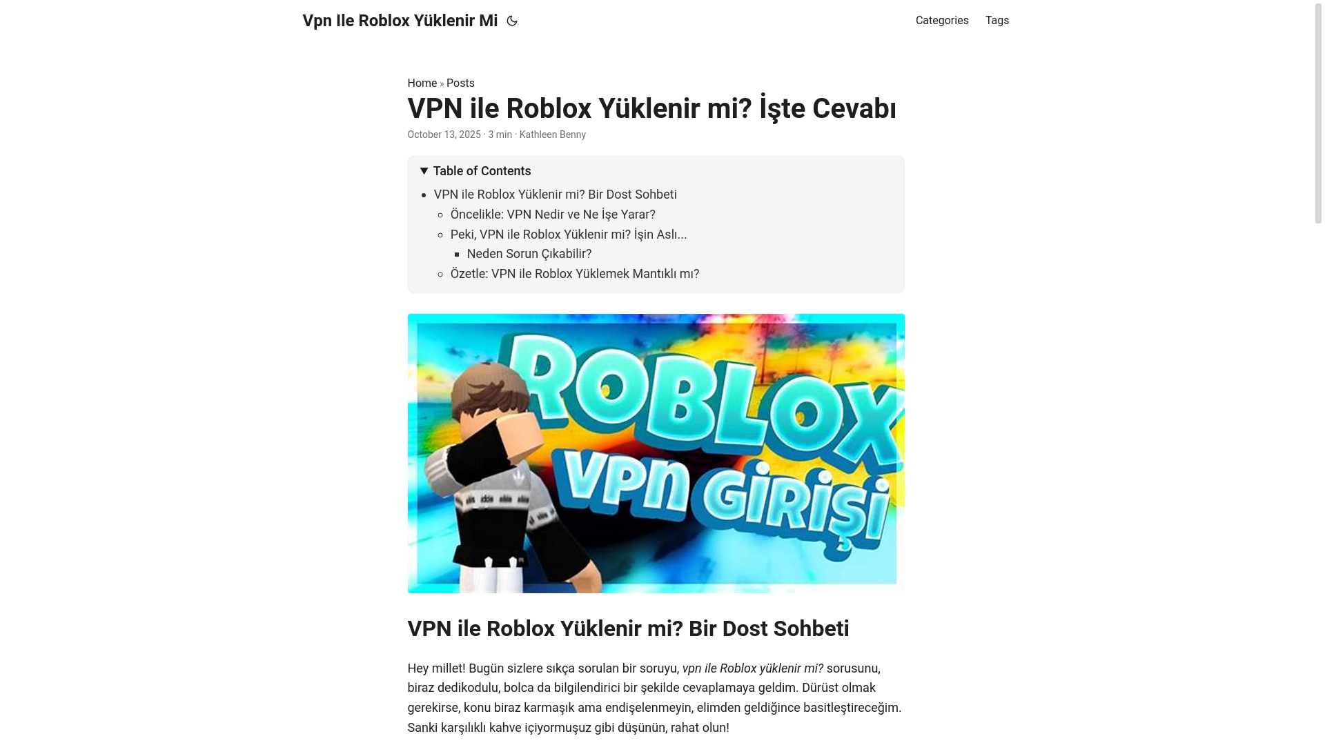 website screenshot of https://vpn-ile-roblox-yklenir-mi.pages.dev/