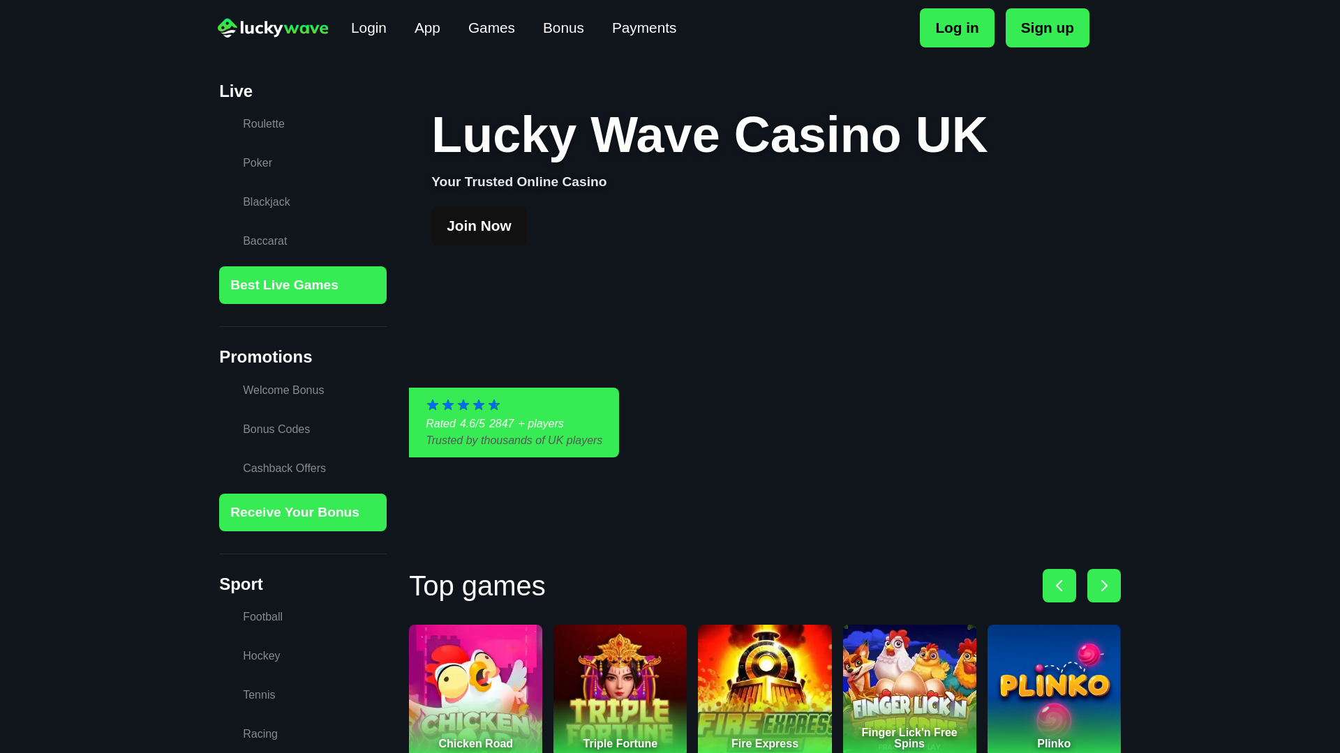 website screenshot of https://luckywaves-1-uk.pages.dev/