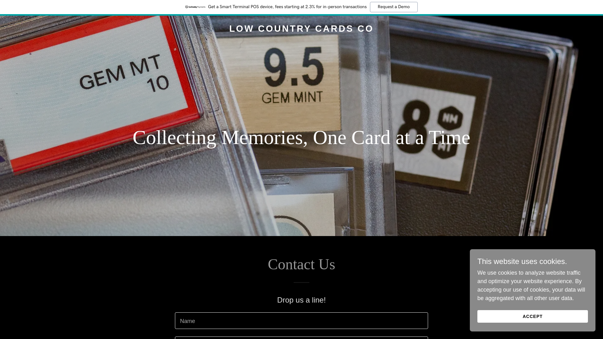 website screenshot of https://lowcountrycardsco.com/