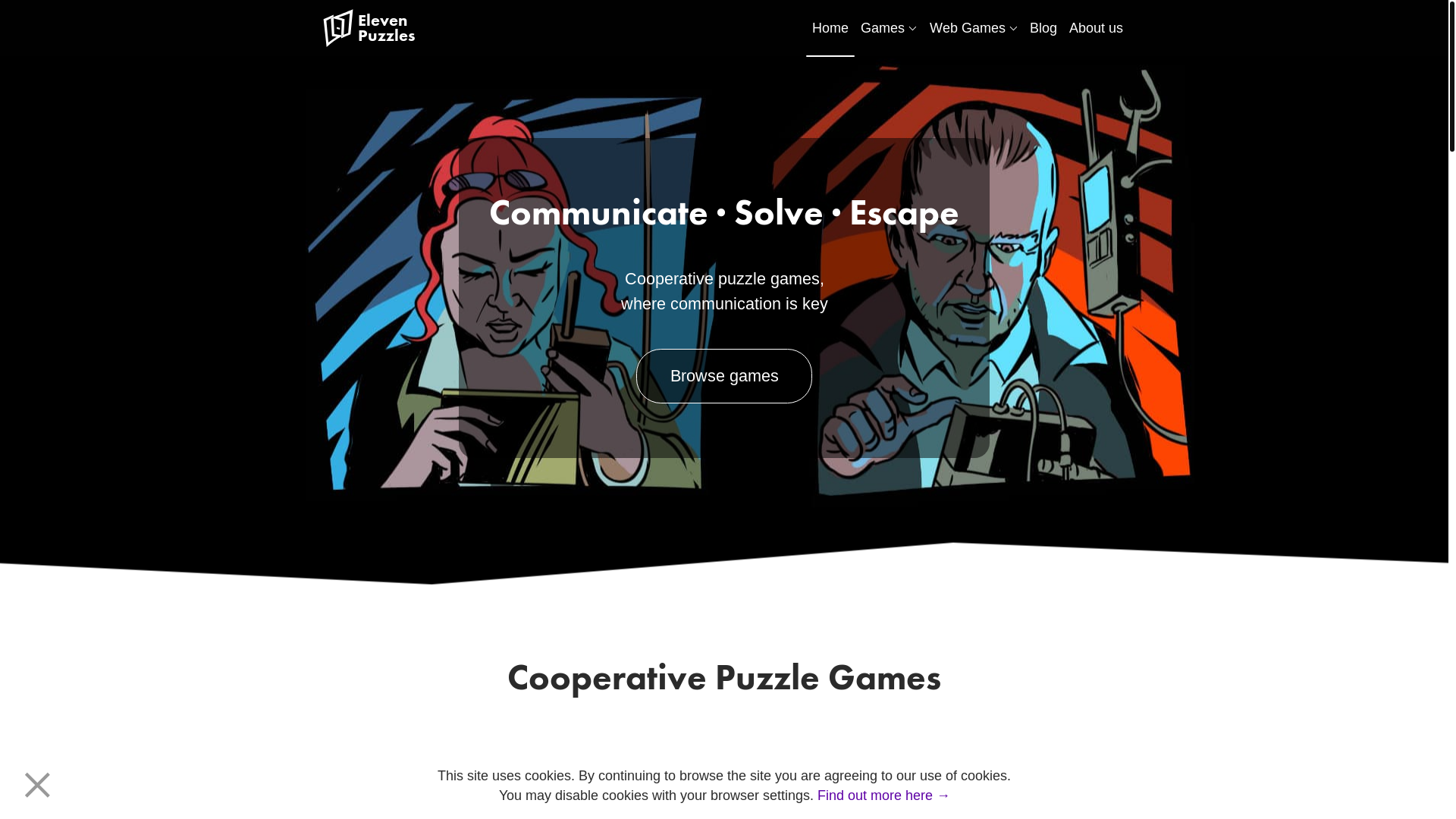 website screenshot of https://eleven-puzzles-website.pages.dev/