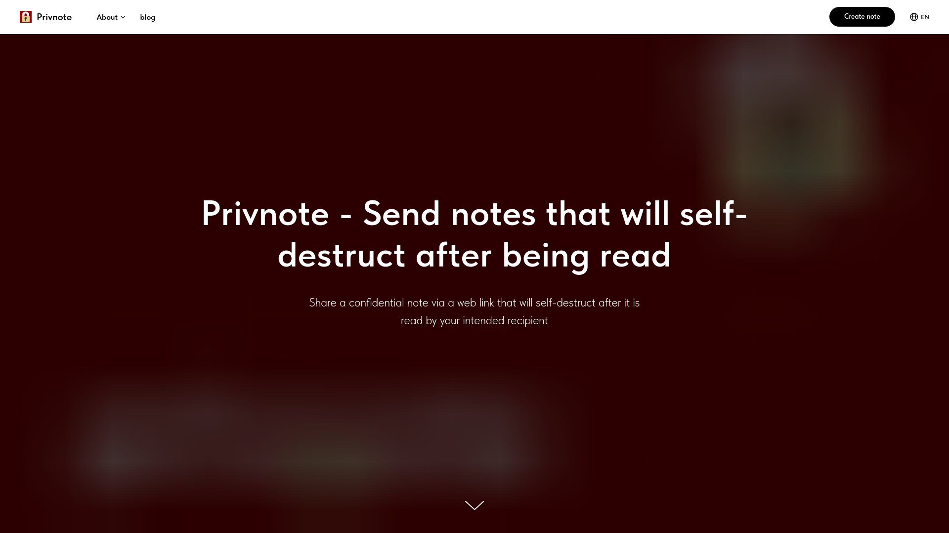 website screenshot of https://privnote.site