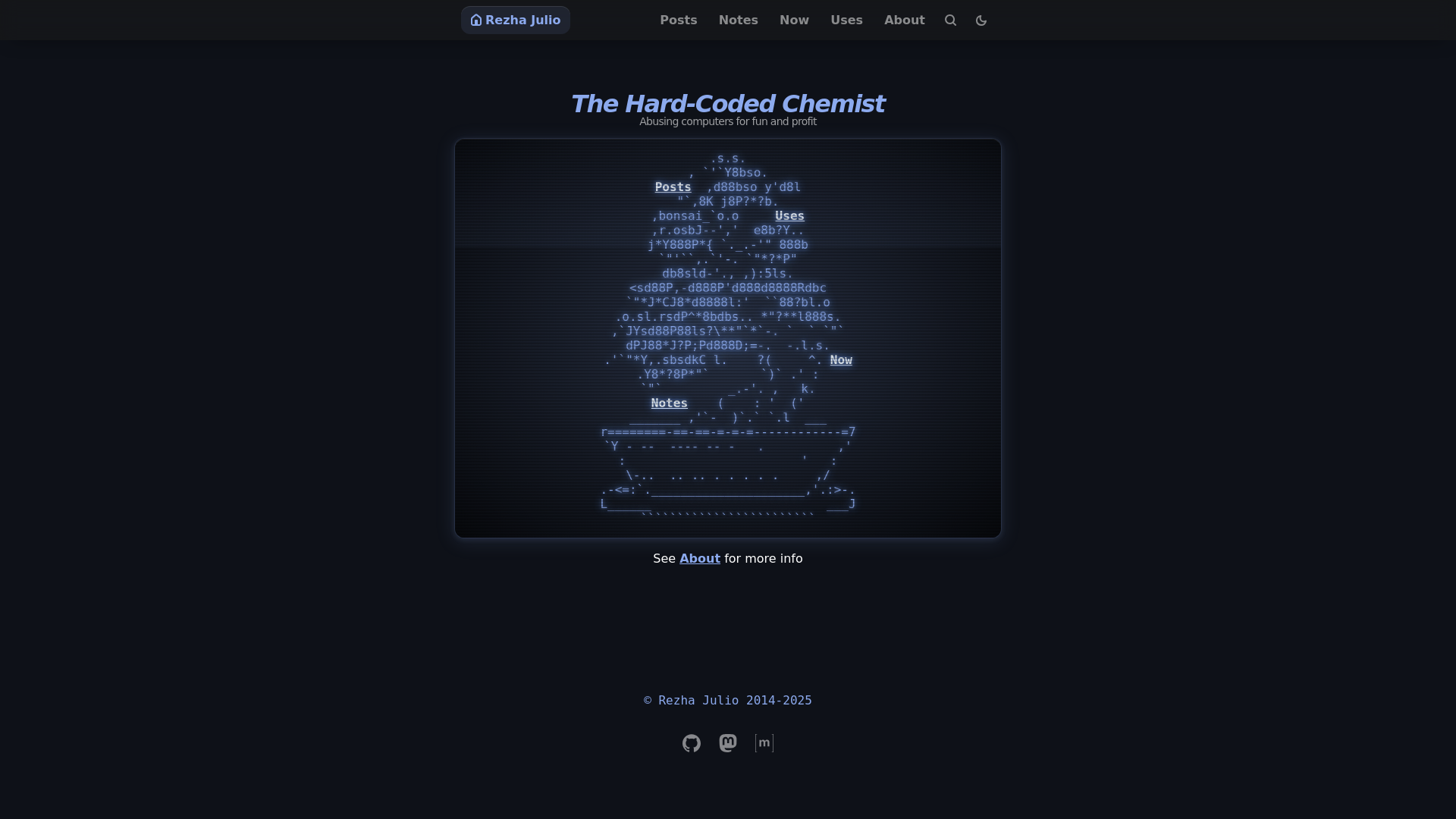 website screenshot of https://rezhajul.io/