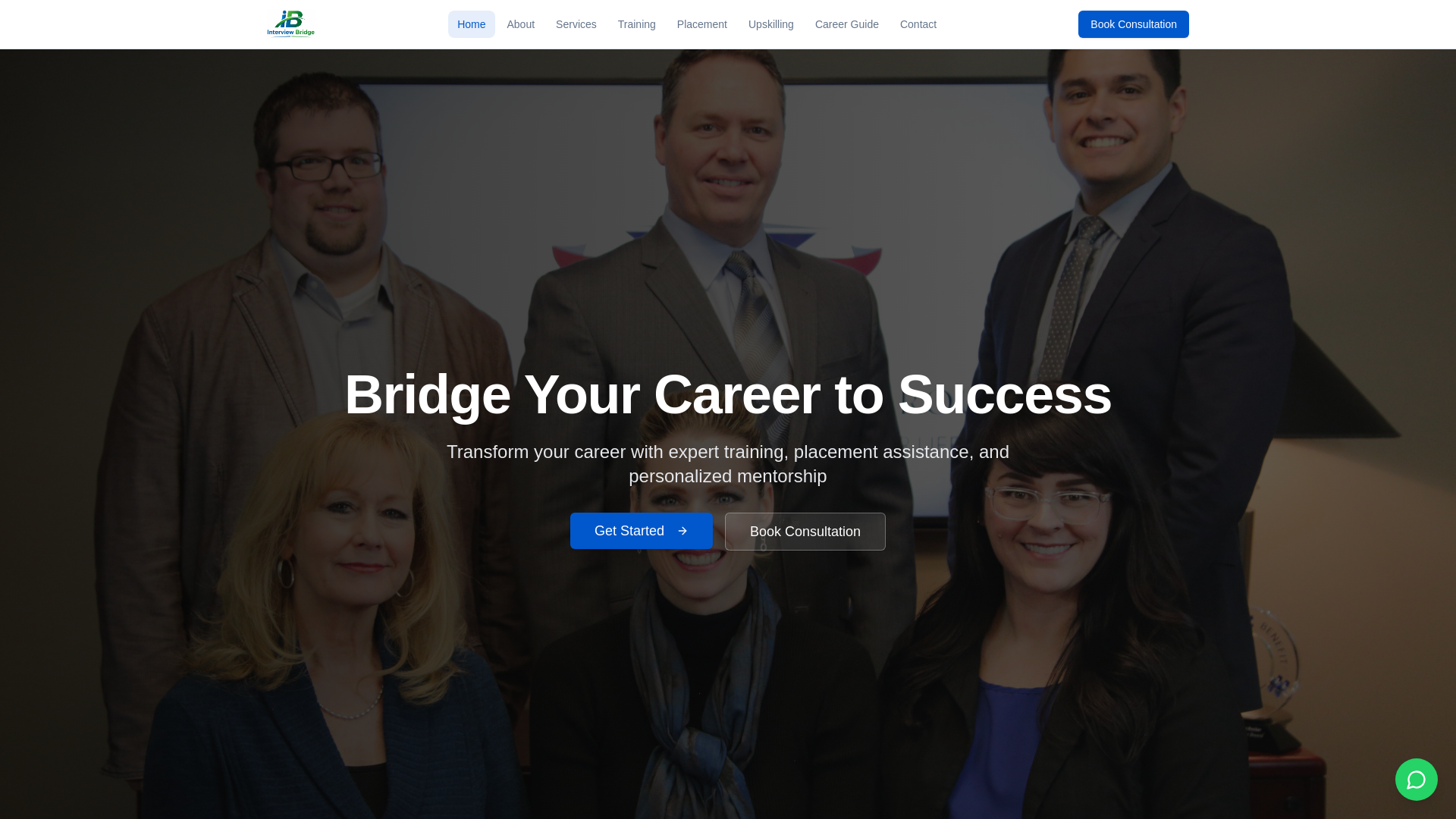 website screenshot of https://interviewbridge.in/