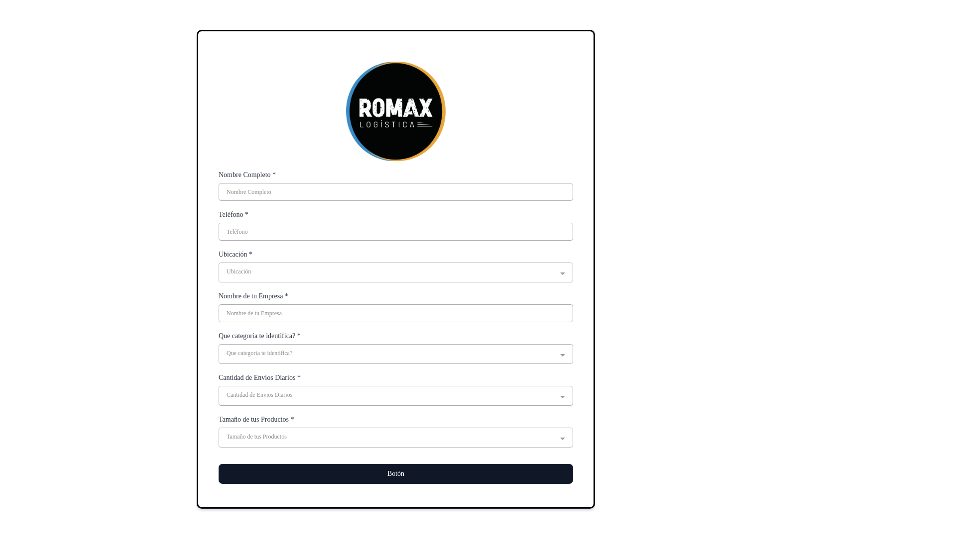 website screenshot of https://romaxlogistica.com/