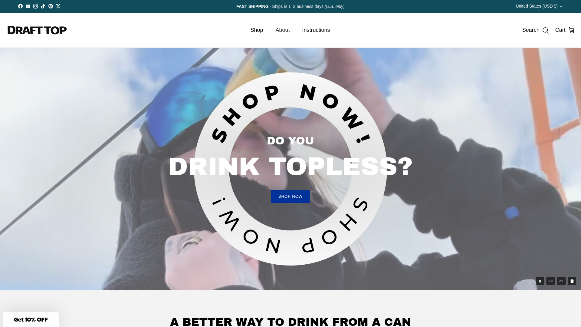 website screenshot of https://DraftTop.com/