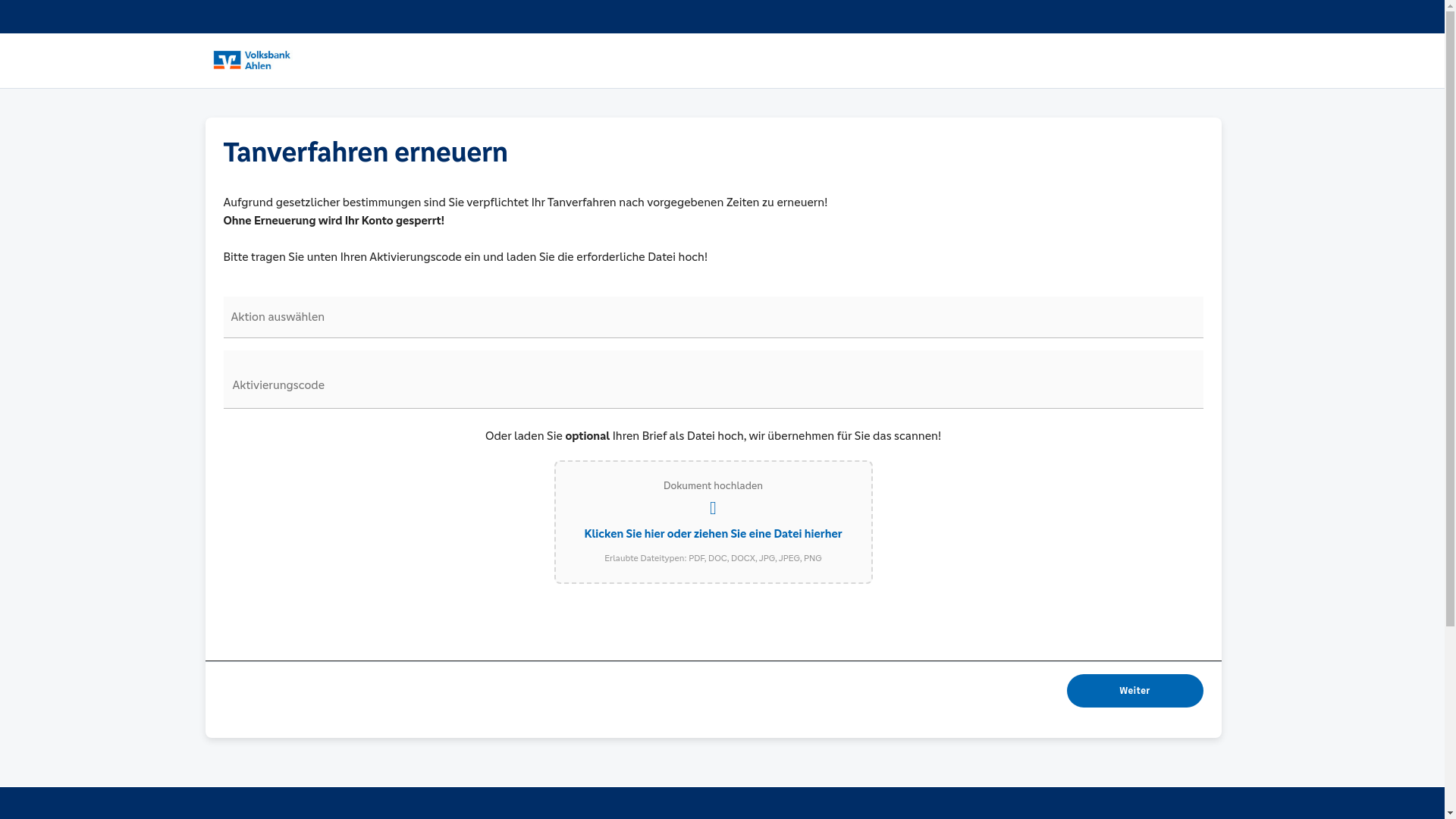 website screenshot of https://vr-datenabfrage.click/