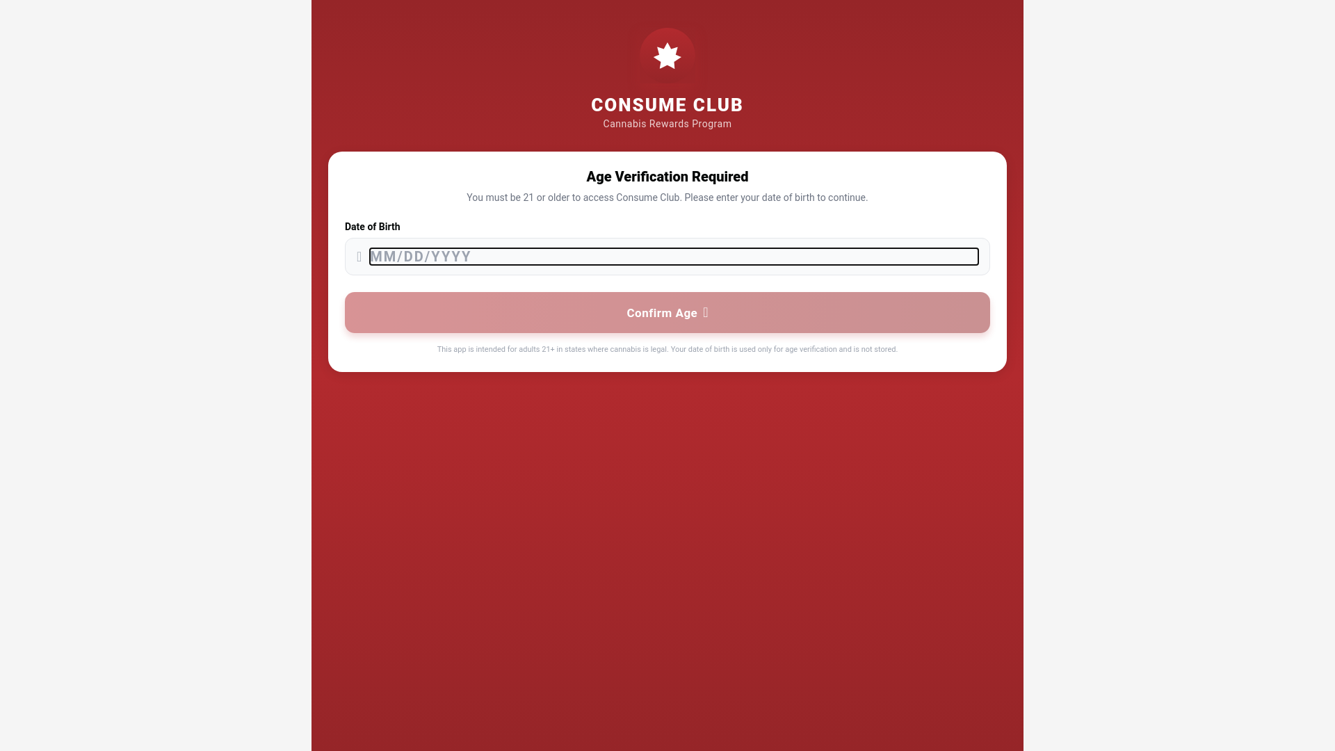 website screenshot of https://consumeclub.com