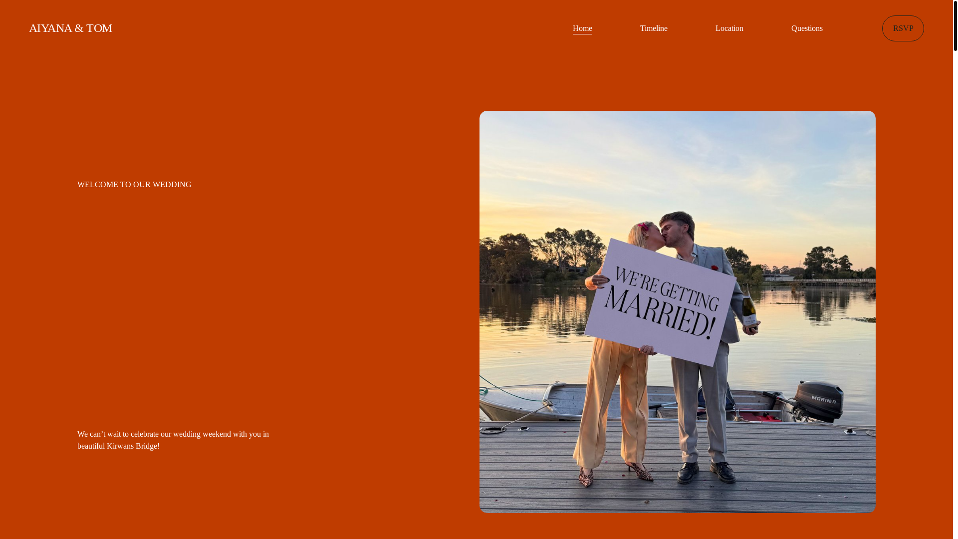 website screenshot of https://aiyanatom.wedding/