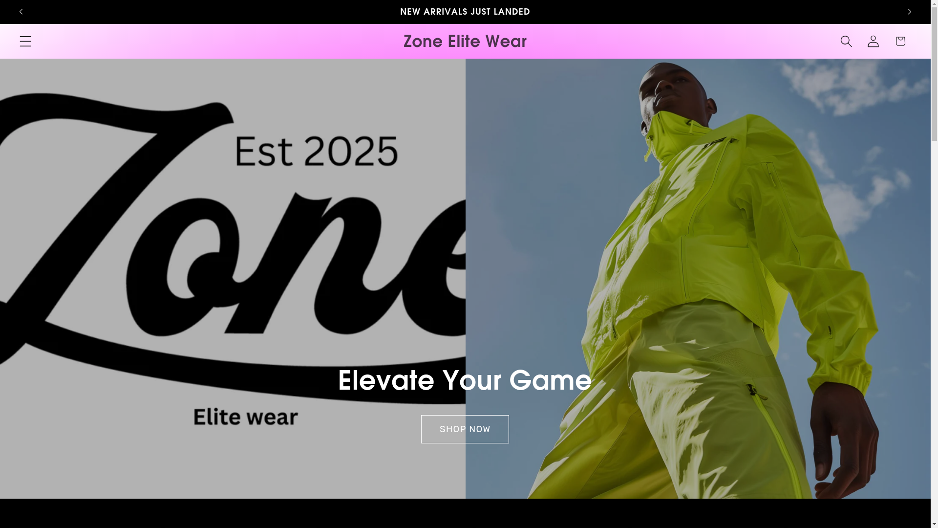 website screenshot of https://zoneelitewear.com/