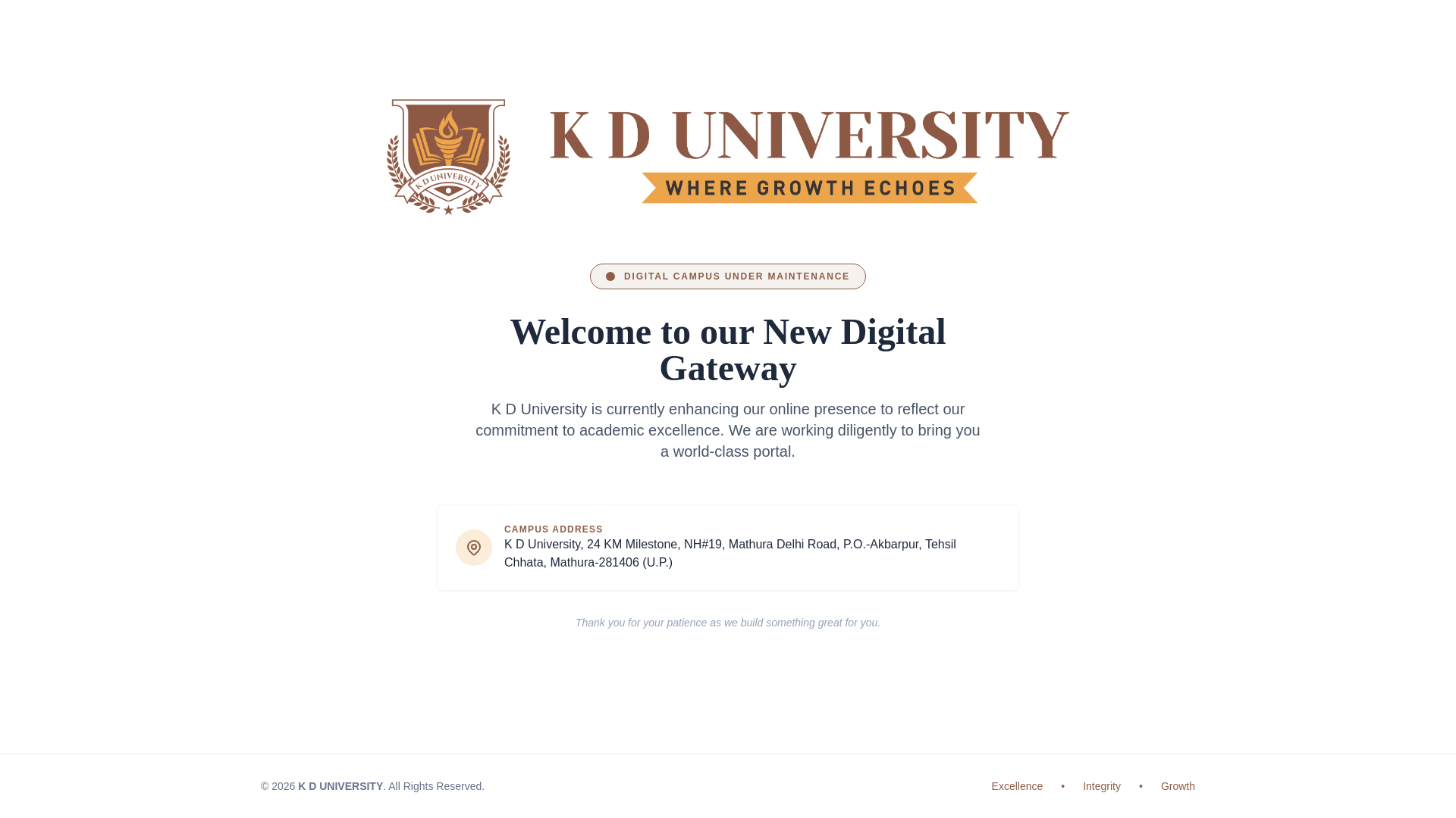 website screenshot of https://kduniversity.org/