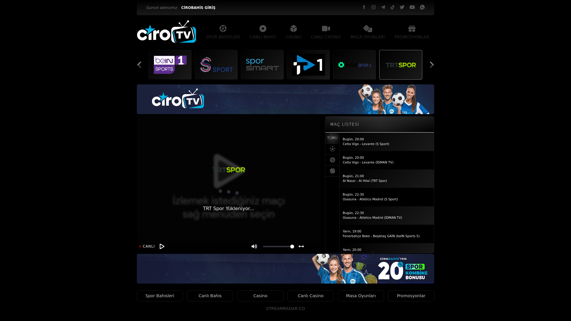 website screenshot of https://cirobahistv6.live/