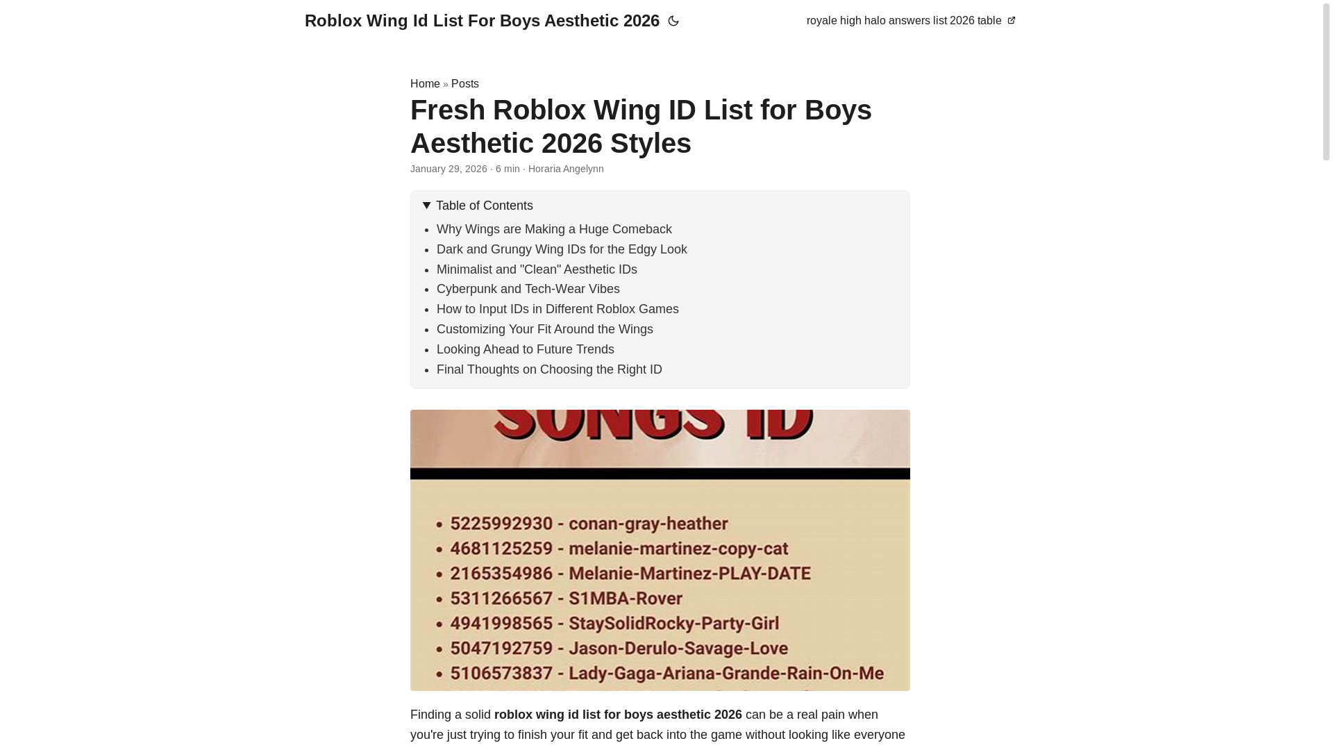 website screenshot of https://roblox-wing-id-list-for-boys-aesthetic-2026.pages.dev/
