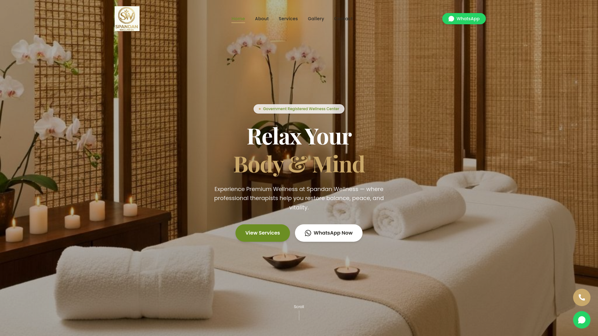 website screenshot of https://spandanwellness.online