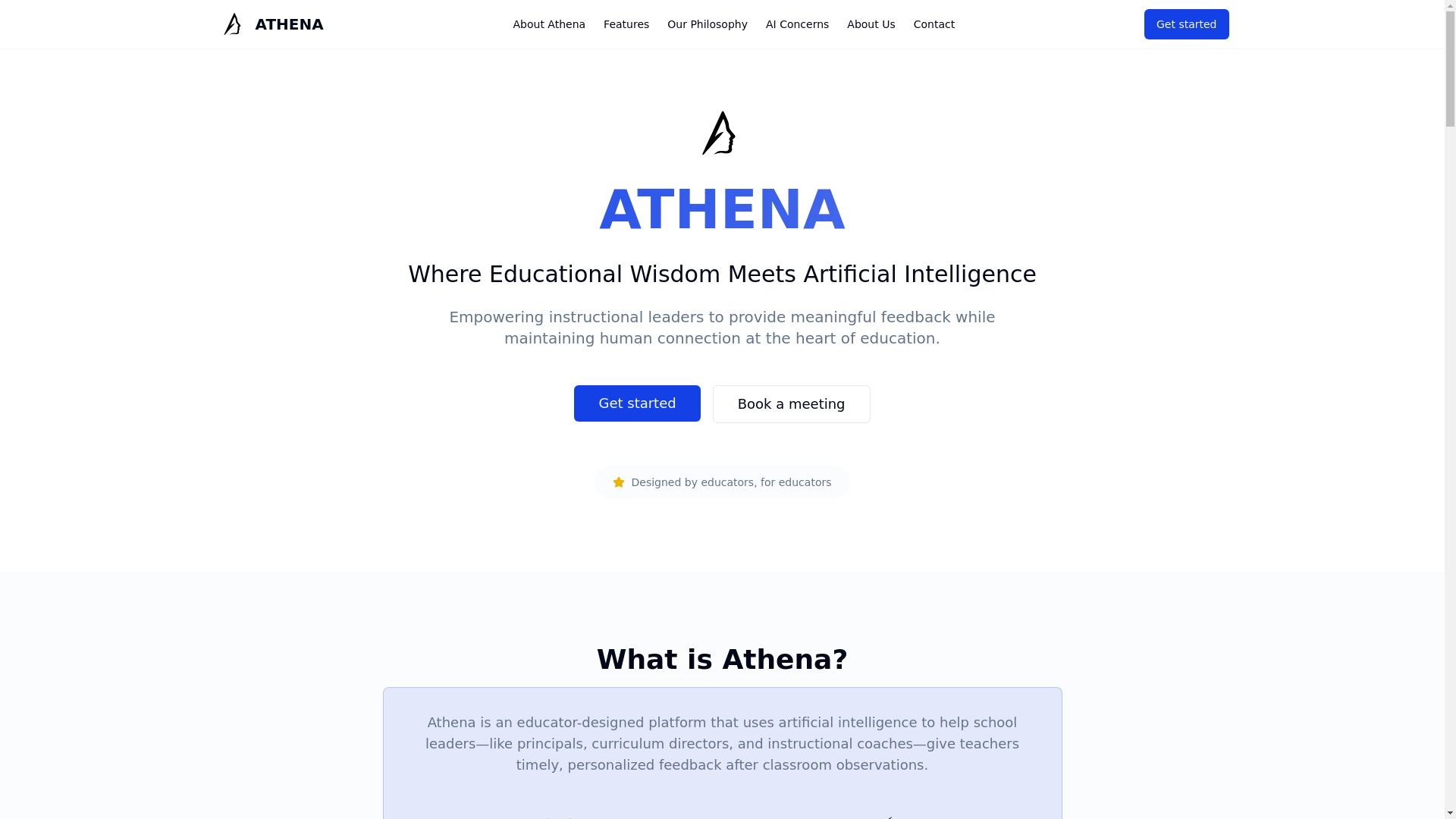 website screenshot of https://athenacampus.ai/