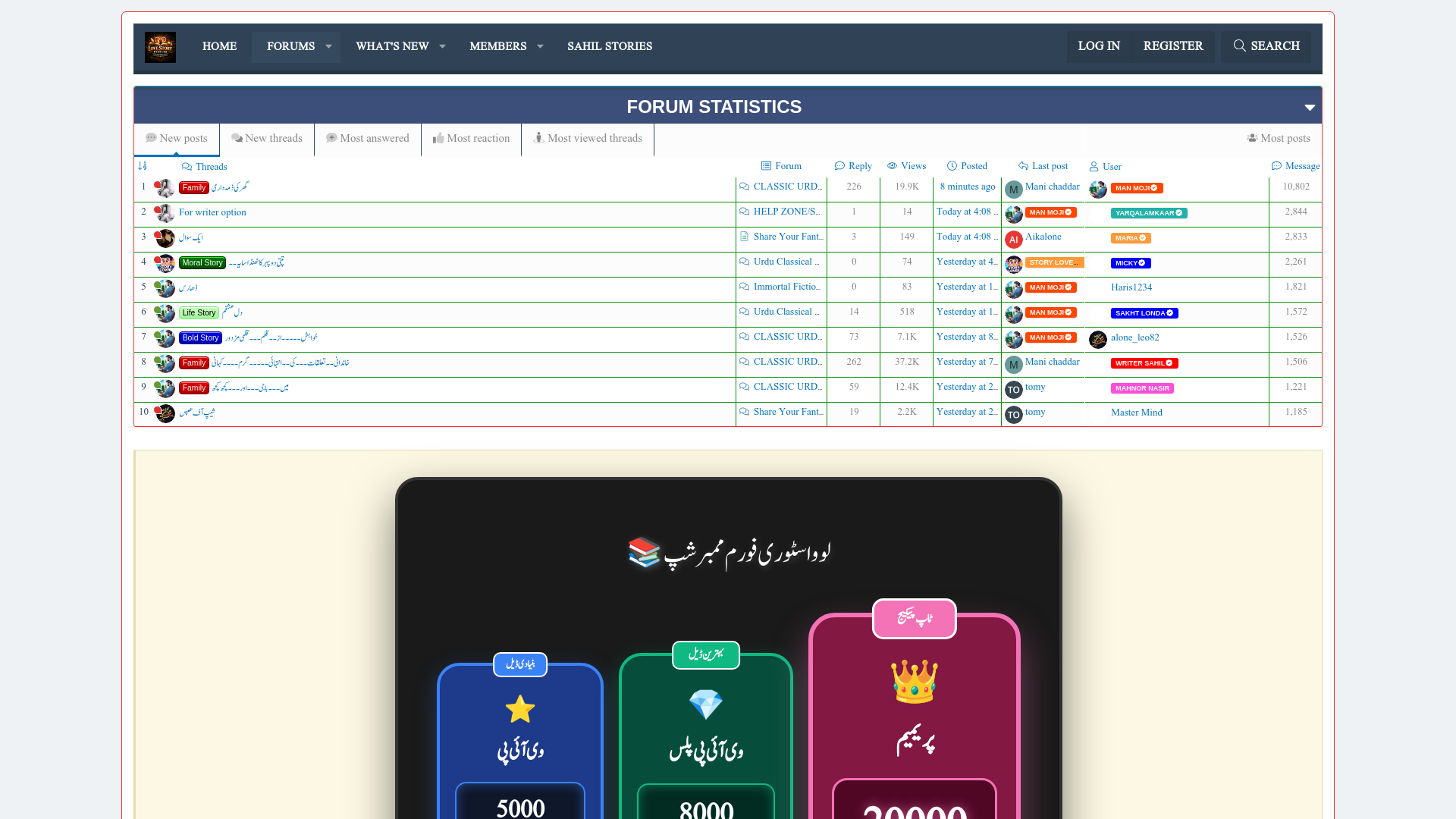 website screenshot of https://lovestoryforum.org