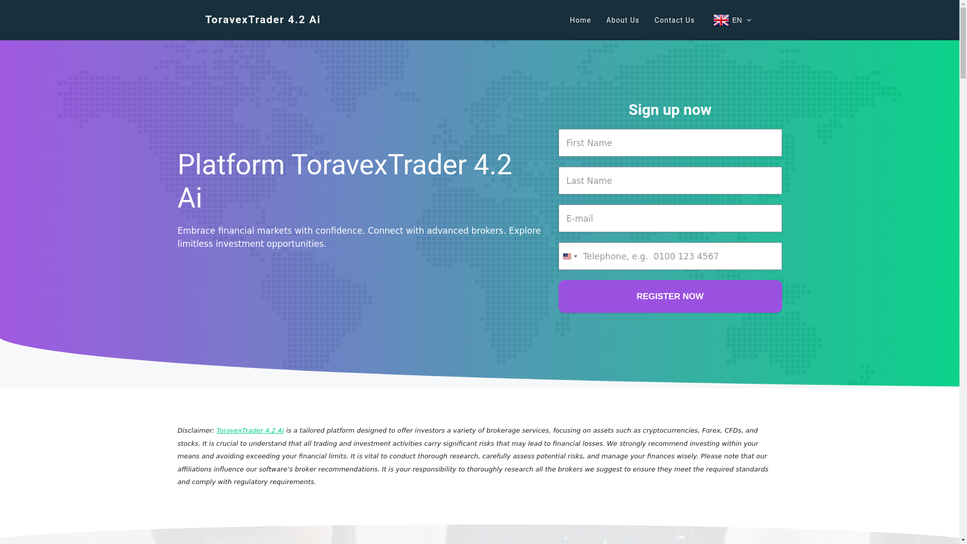 website screenshot of https://toravextrader42ai.net/