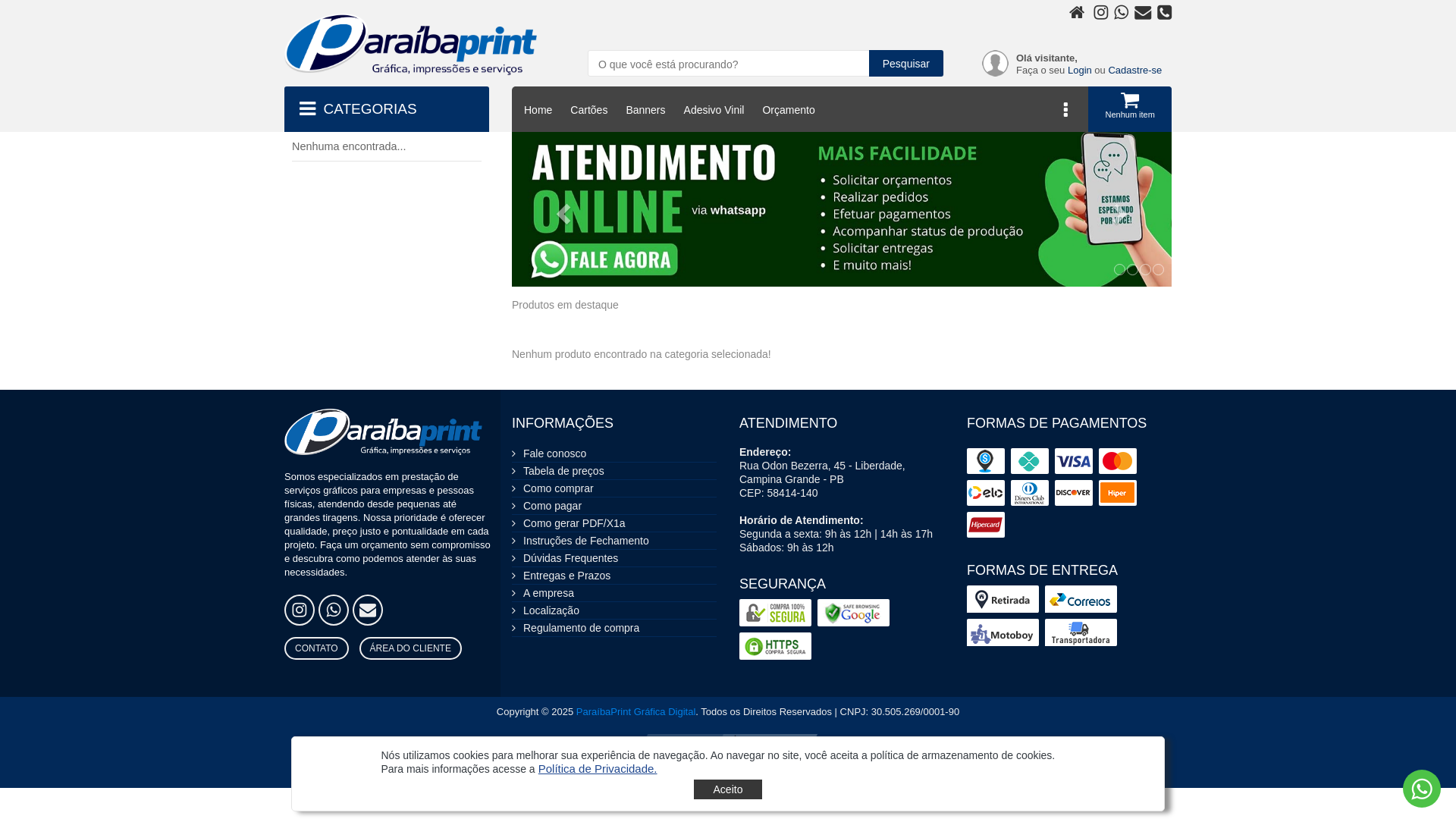 website screenshot of https://bannerscampinagrande.com.br/