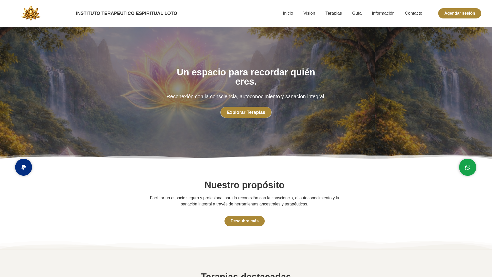 website screenshot of https://lotoinstitutoterapeutico.org/