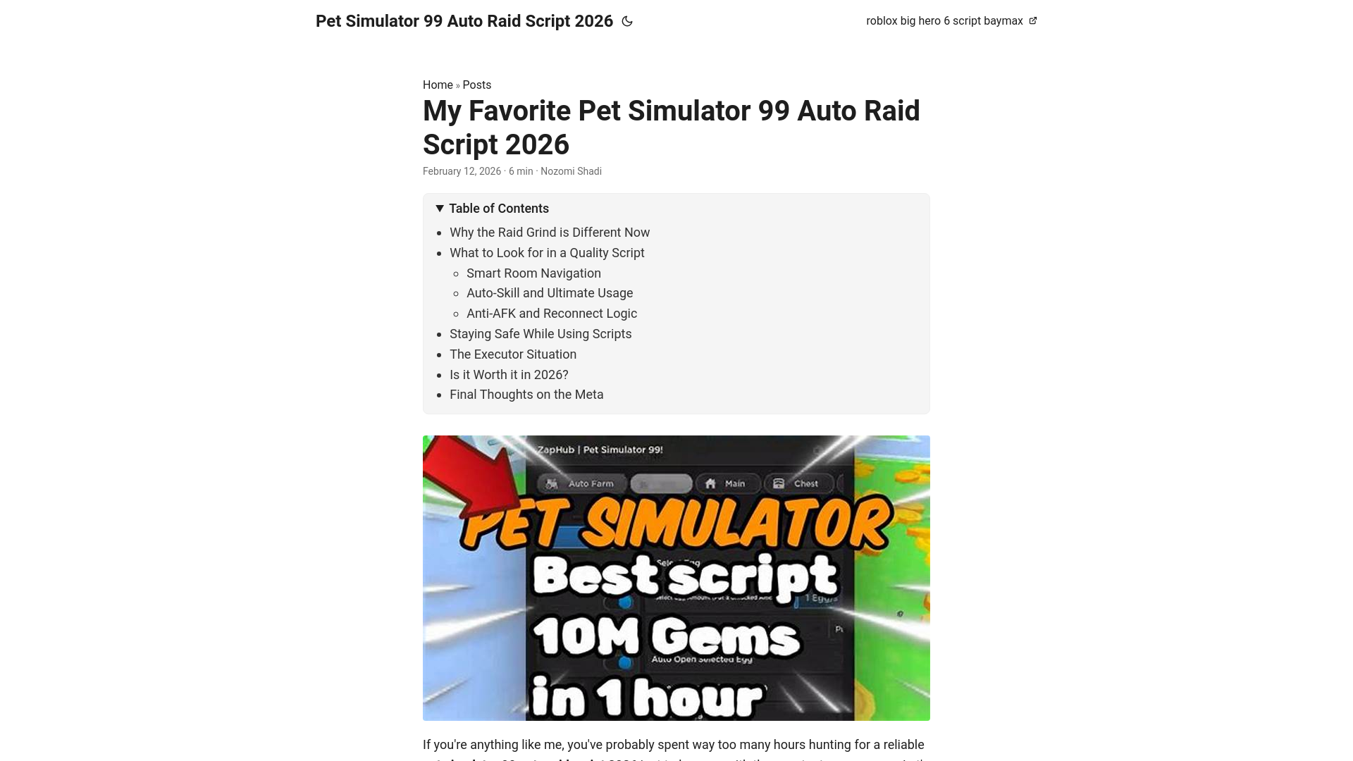website screenshot of https://pet-simulator-99-auto-raid-script-2026.pages.dev/