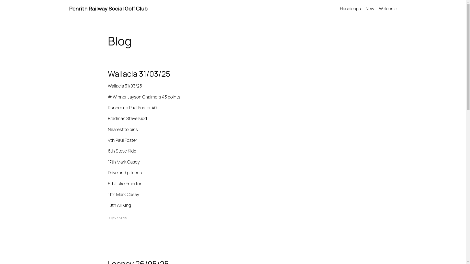 website screenshot of https://penrithrailsgc.com/
