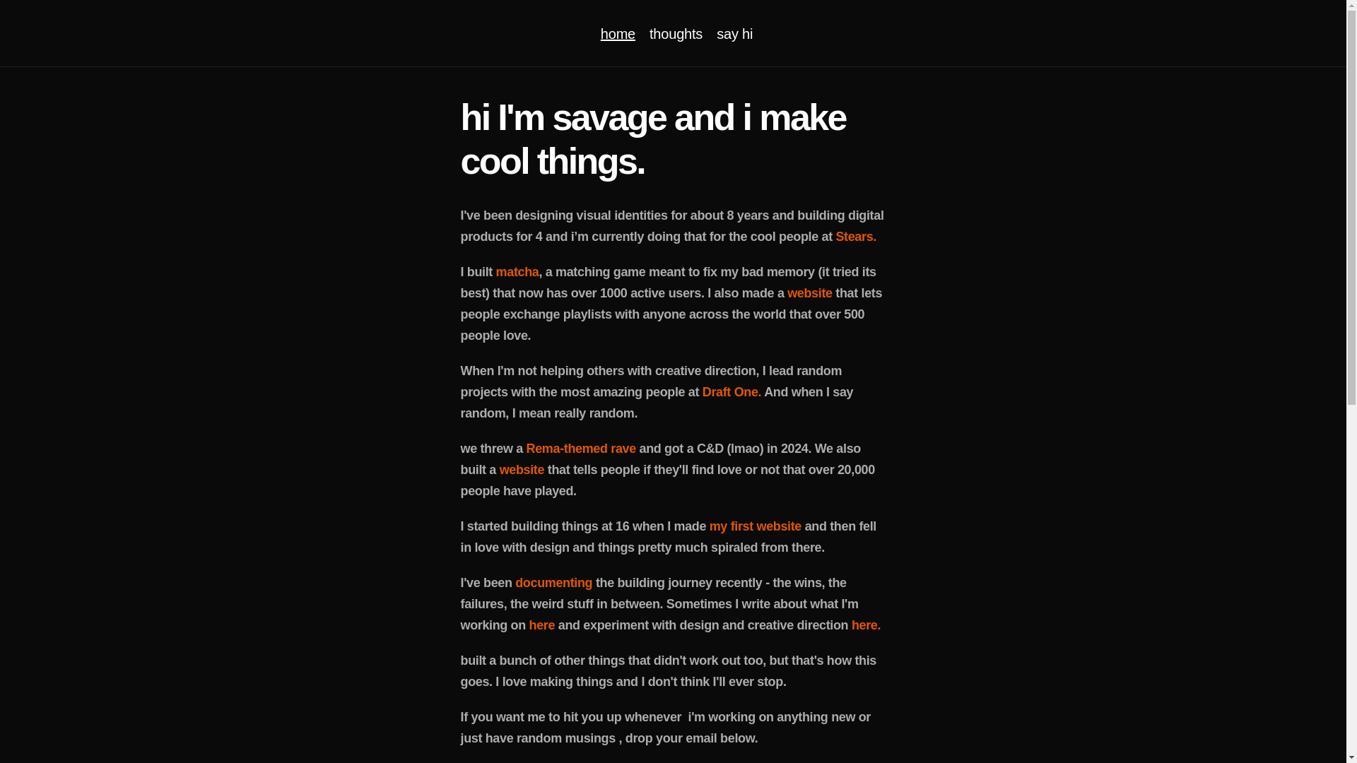 website screenshot of https://hisavage.com/