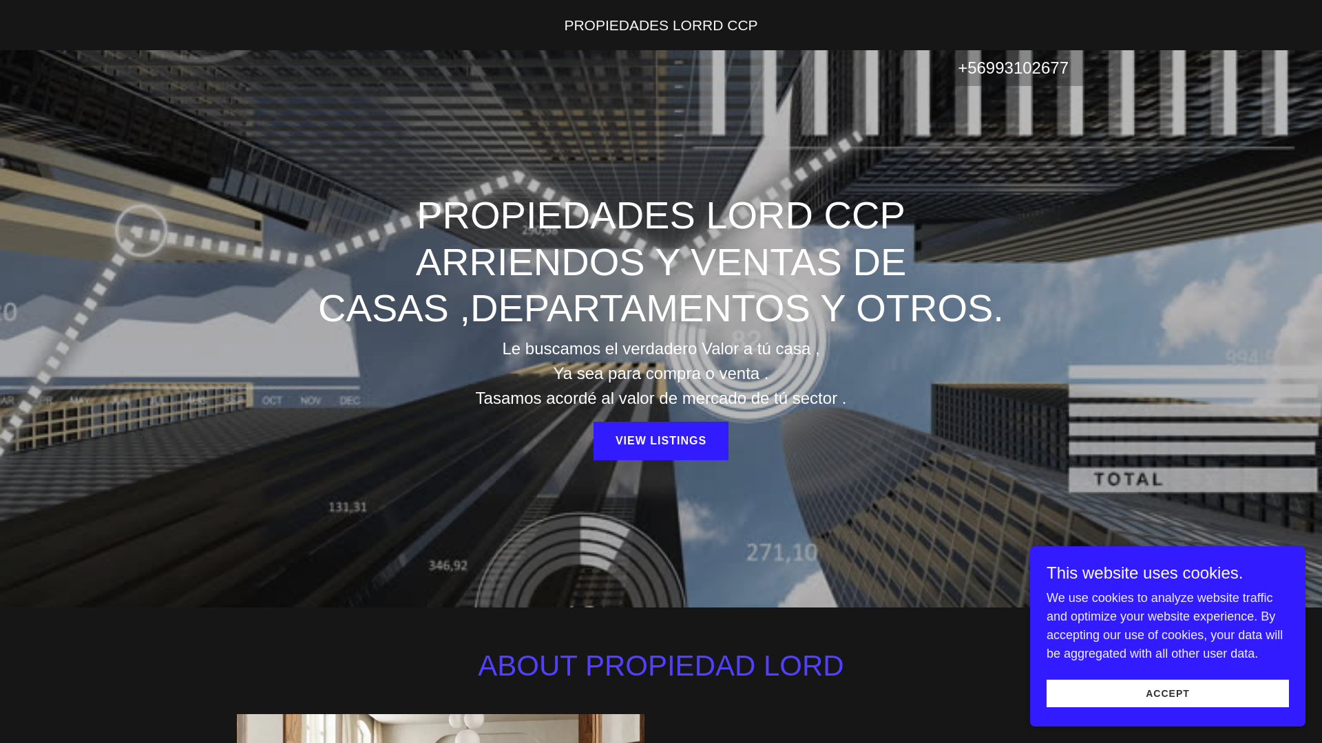website screenshot of https://propiedadeslordcpp.com