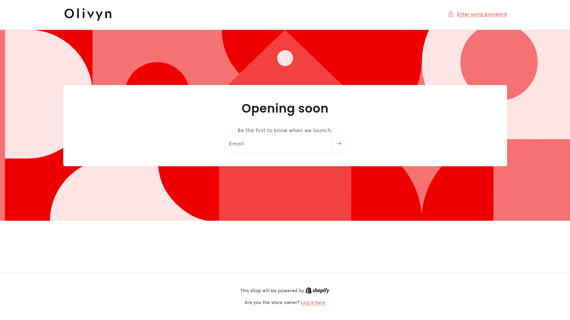 website screenshot of https://olivyn.store/
