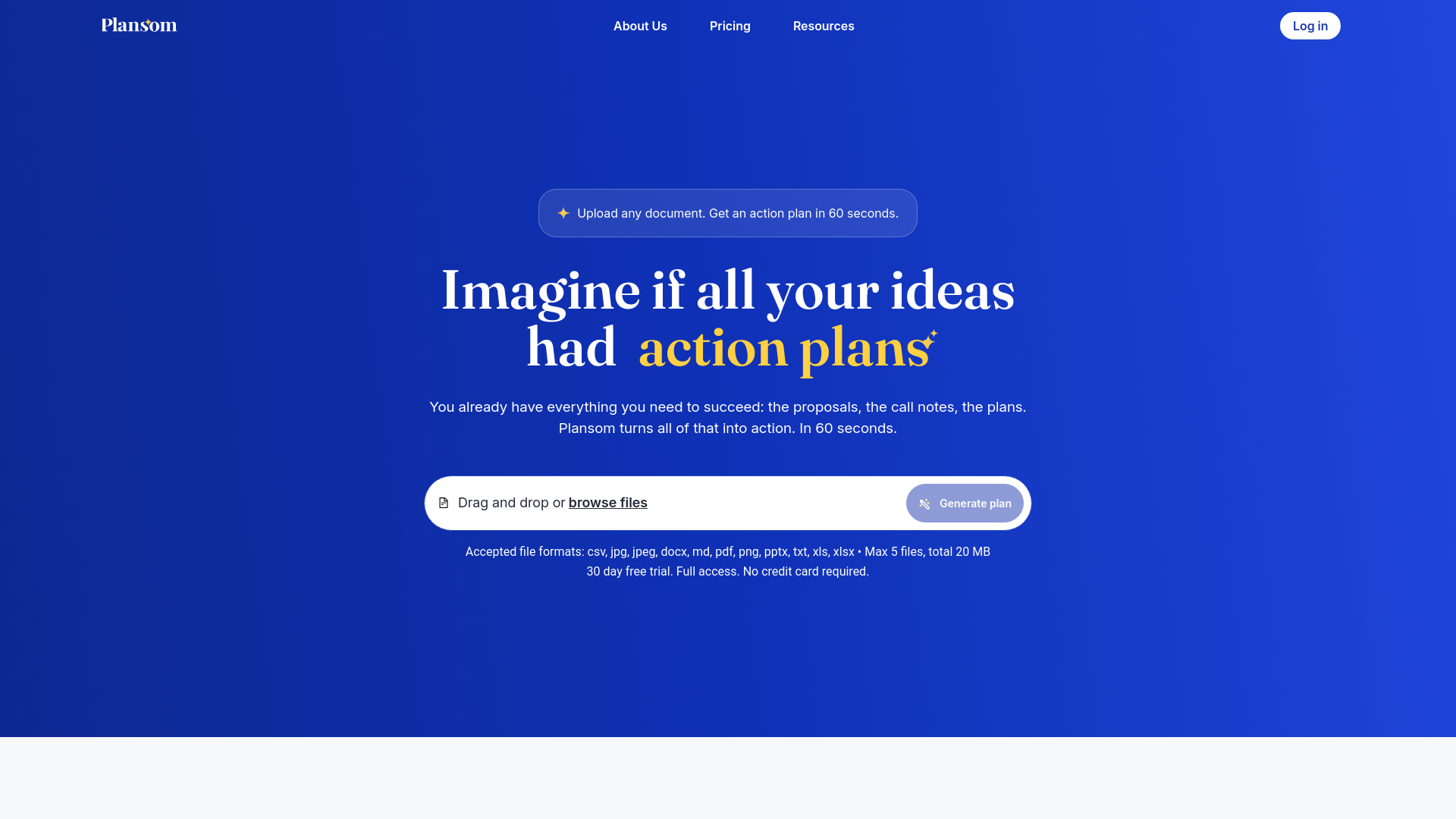 website screenshot of https://freshplansom.com