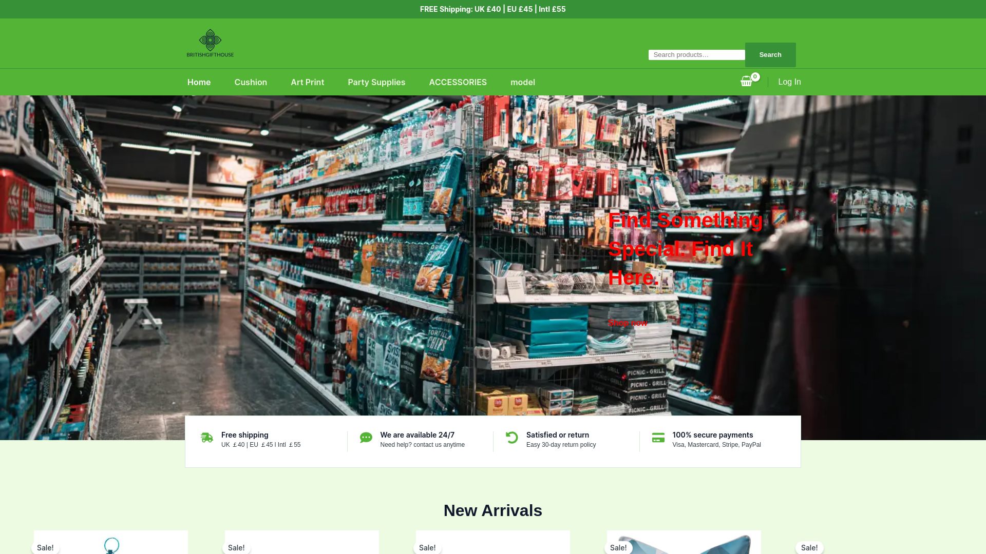 website screenshot of https://britishgifthouse.com/