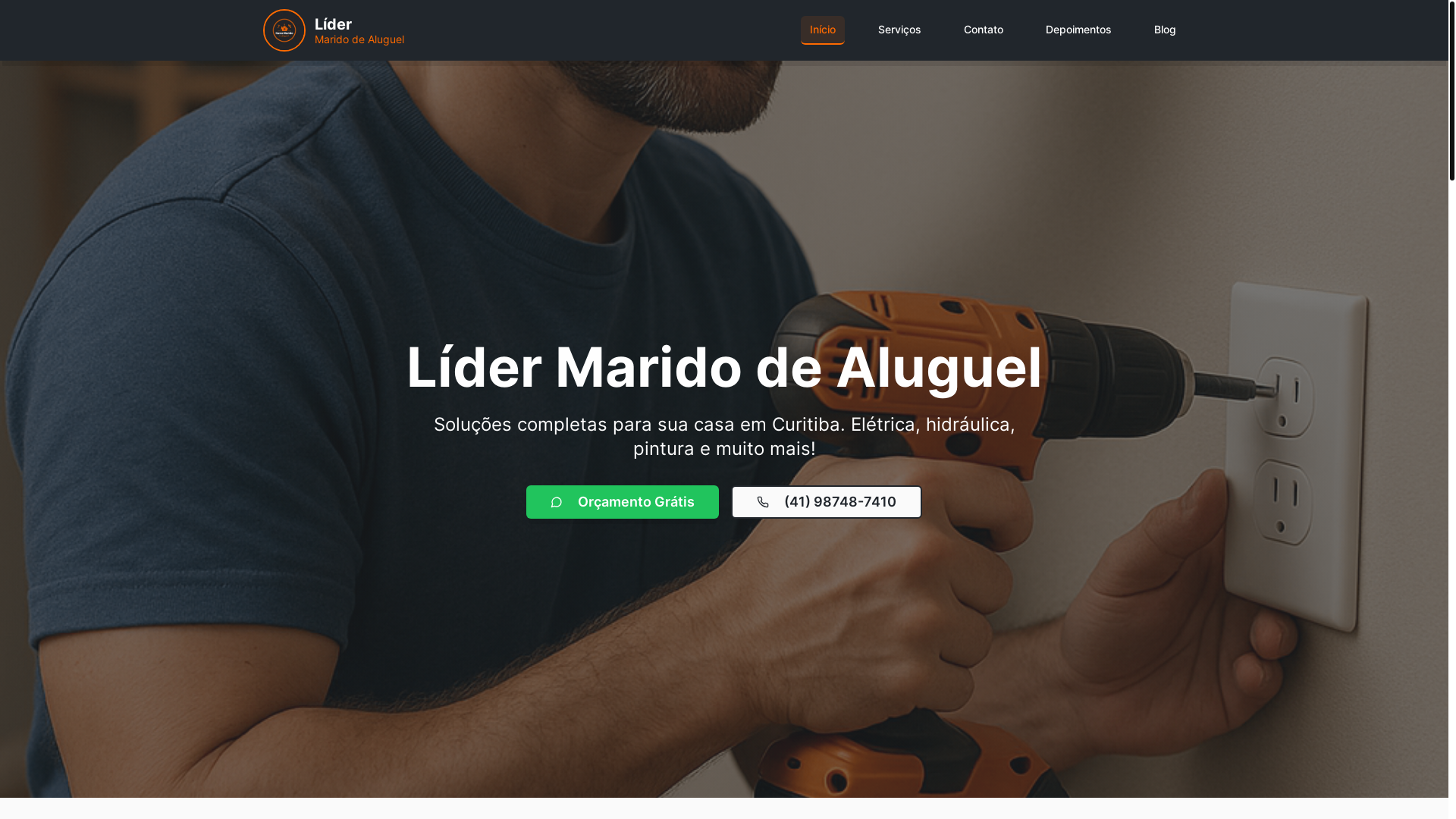 website screenshot of https://maridoaluguelemcuritiba.com.br/