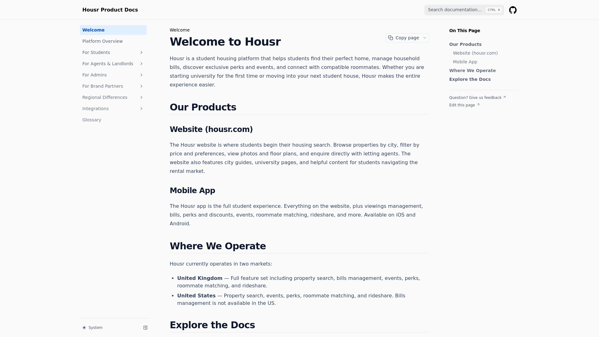 website screenshot of https://housr-product-docs.pages.dev/