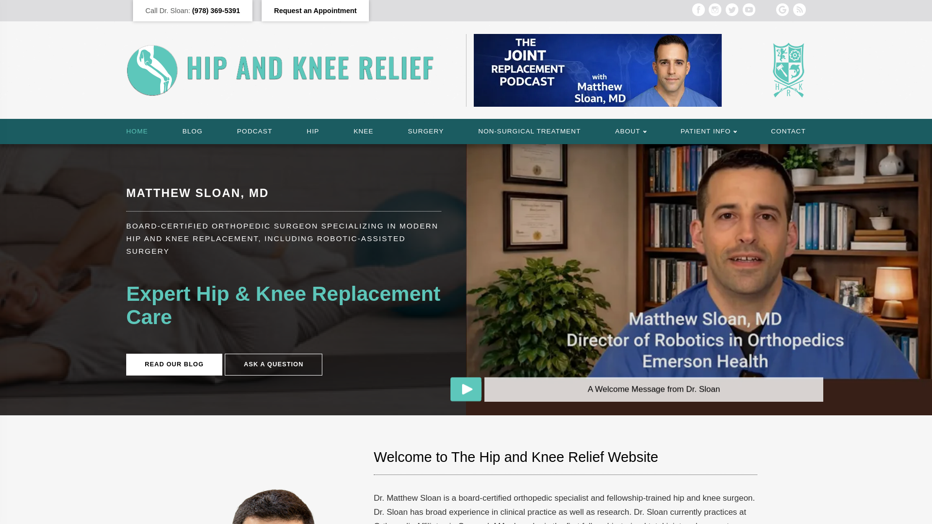 website screenshot of https://thejointreplacementpodcast.com/