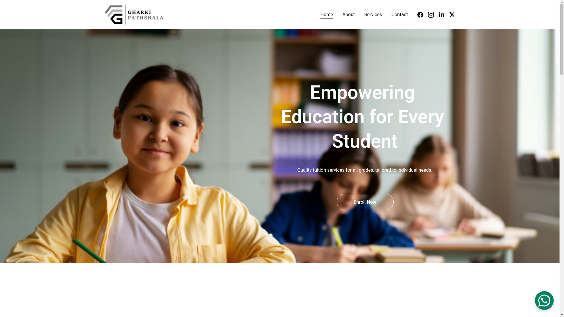 website screenshot of https://gharkipathshala.in/