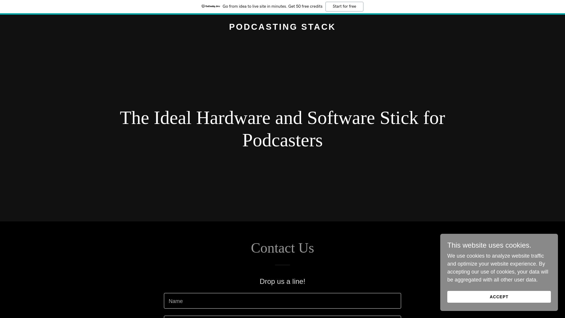 website screenshot of https://podcastingstack.com/
