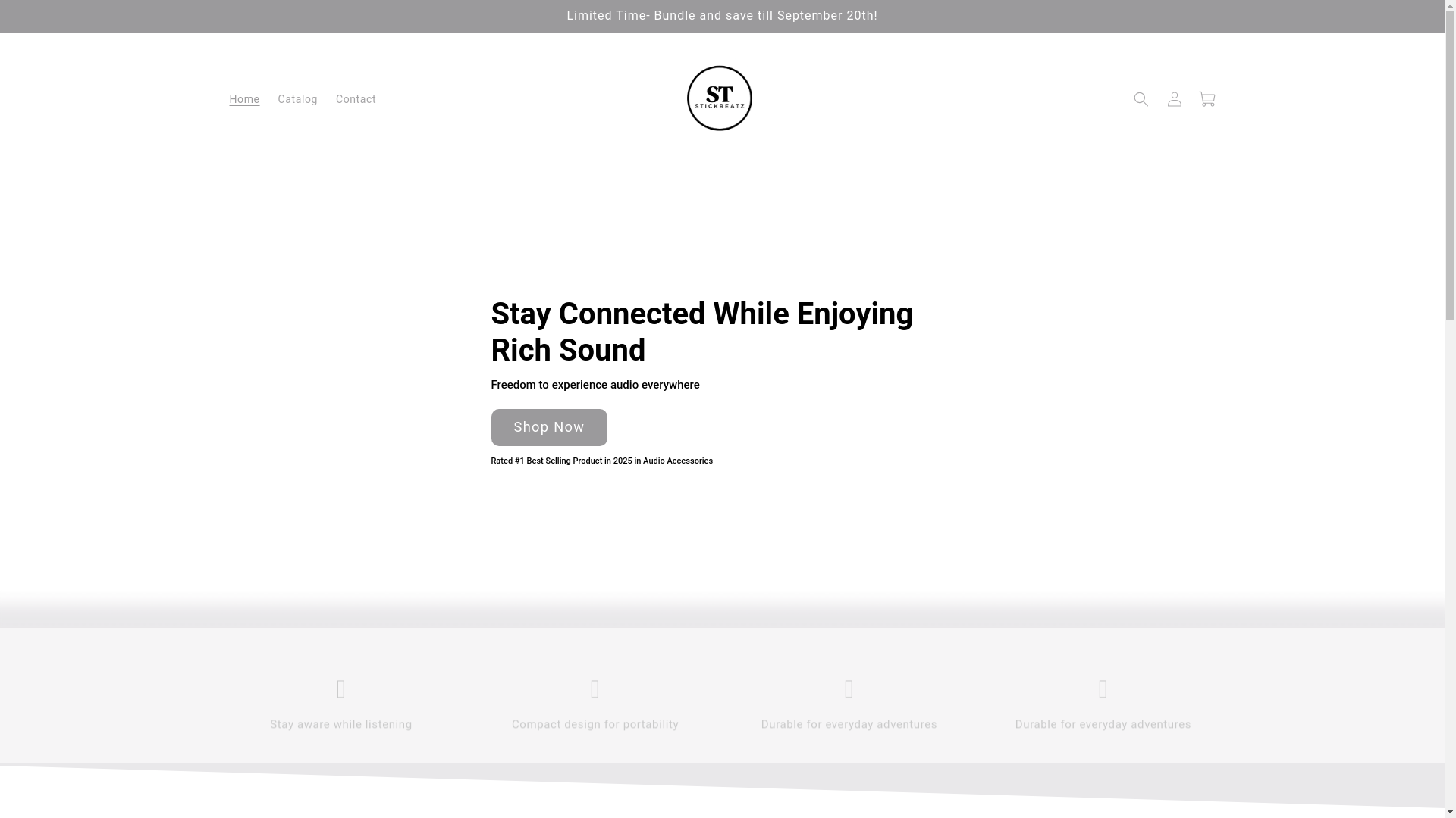 website screenshot of https://stickybeatz.shop/