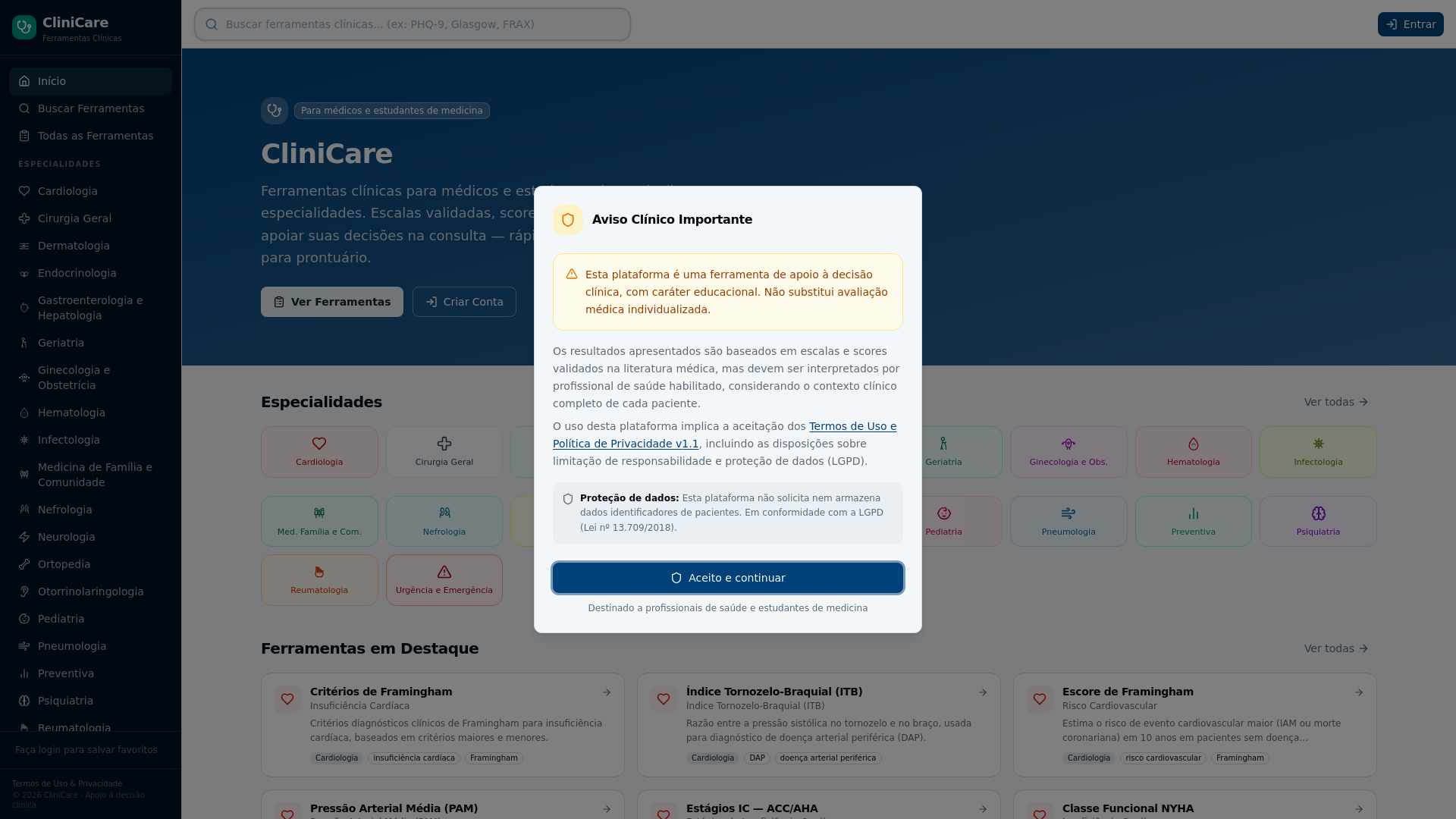 website screenshot of https://clinicare.life/