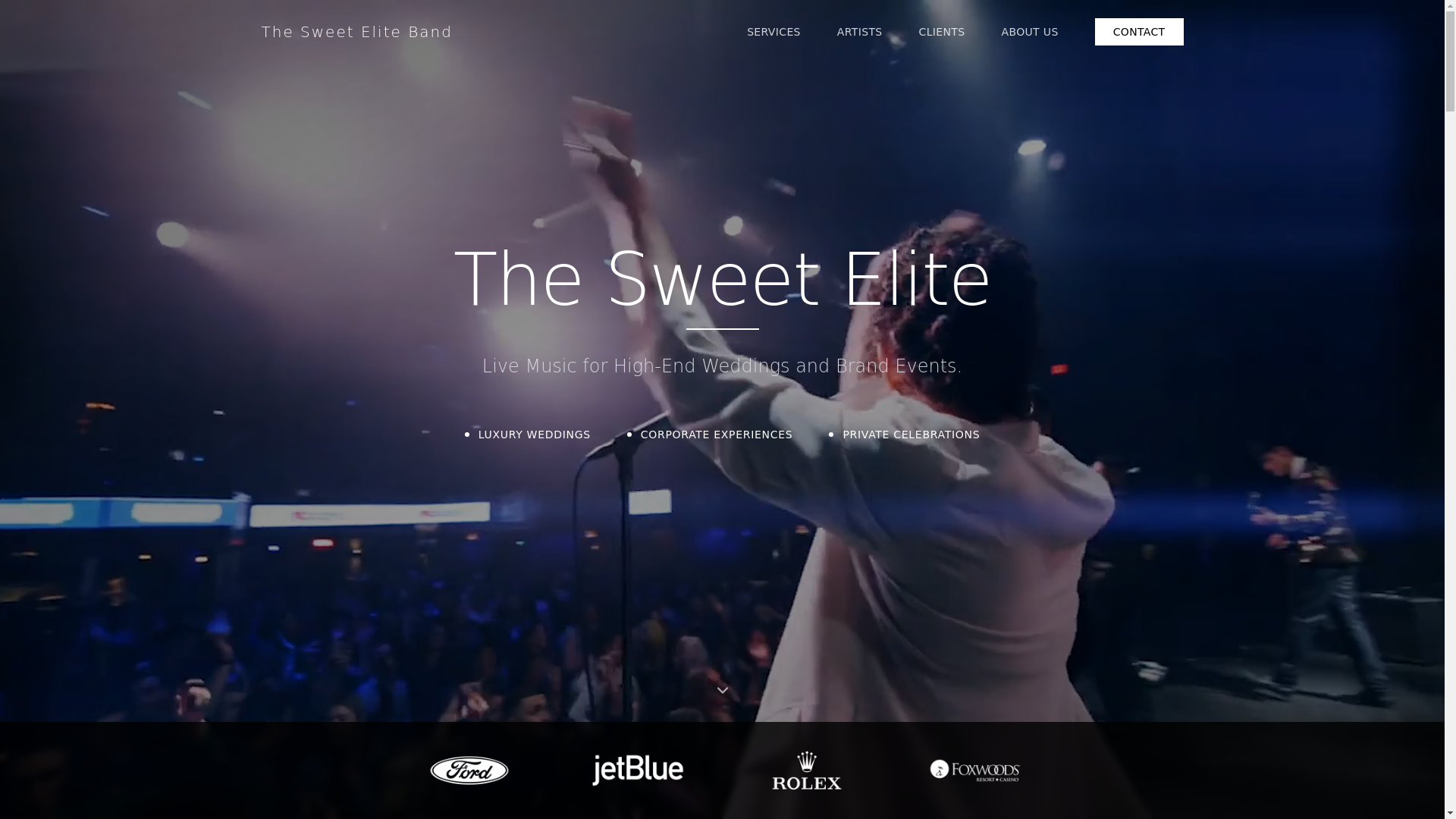 website screenshot of https://sweeteliteband.com/