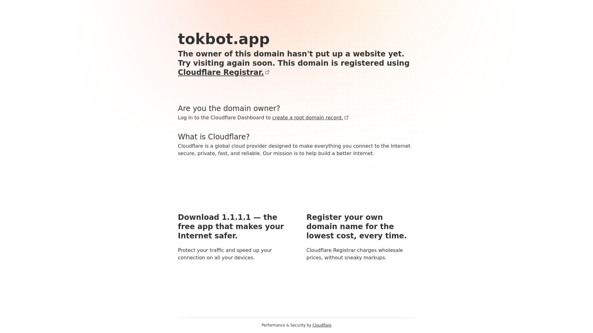website screenshot of https://tokbot.app/