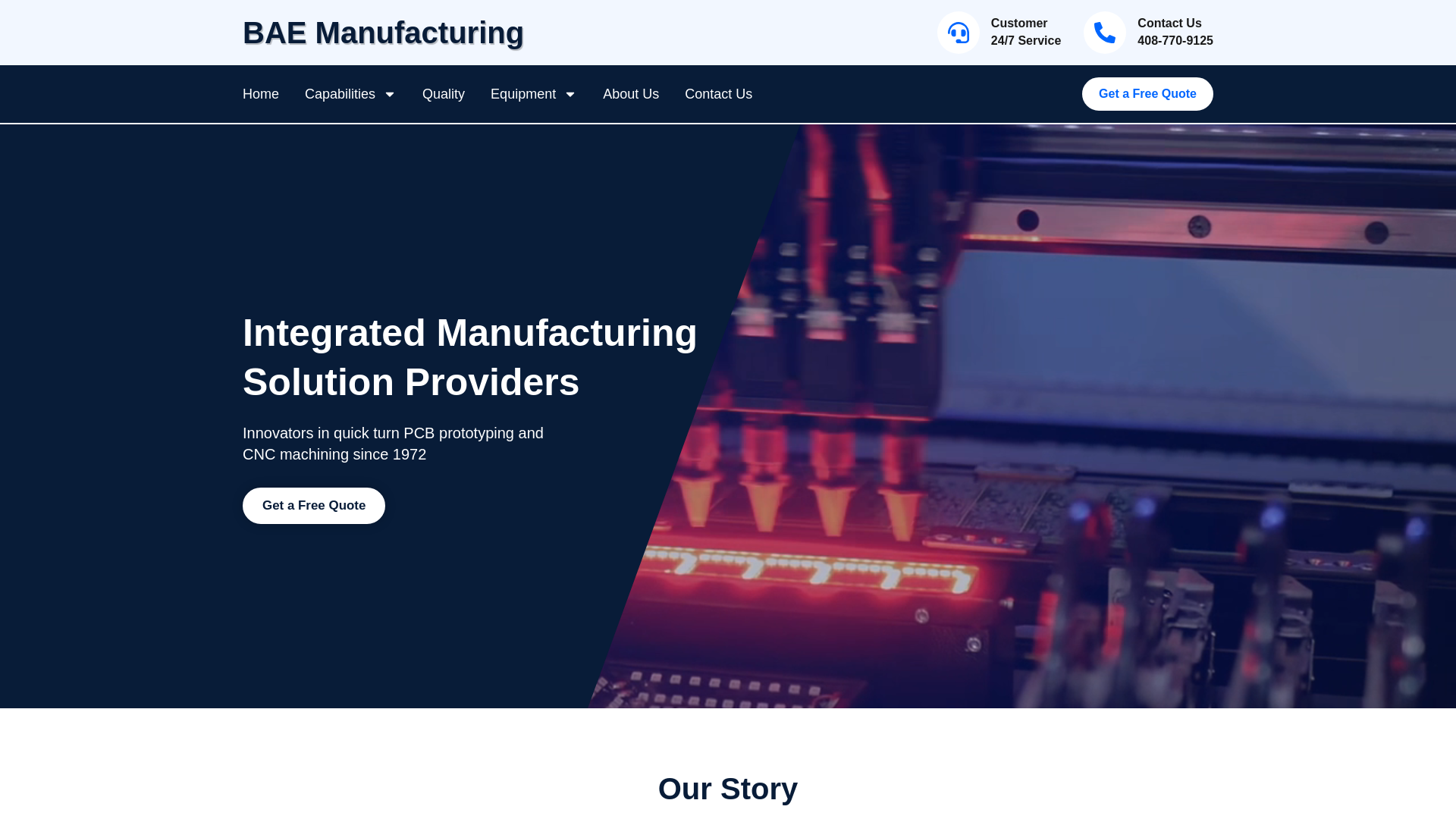website screenshot of https://baeproto.com/