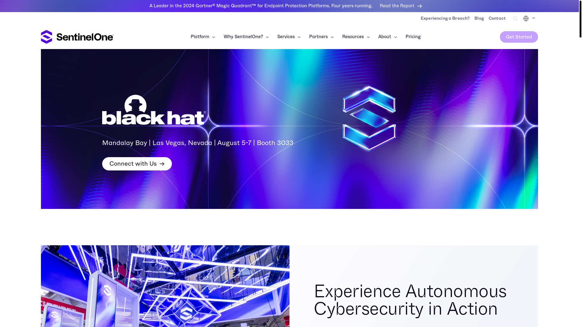 website screenshot of https://s1.ai/black-hat-2025