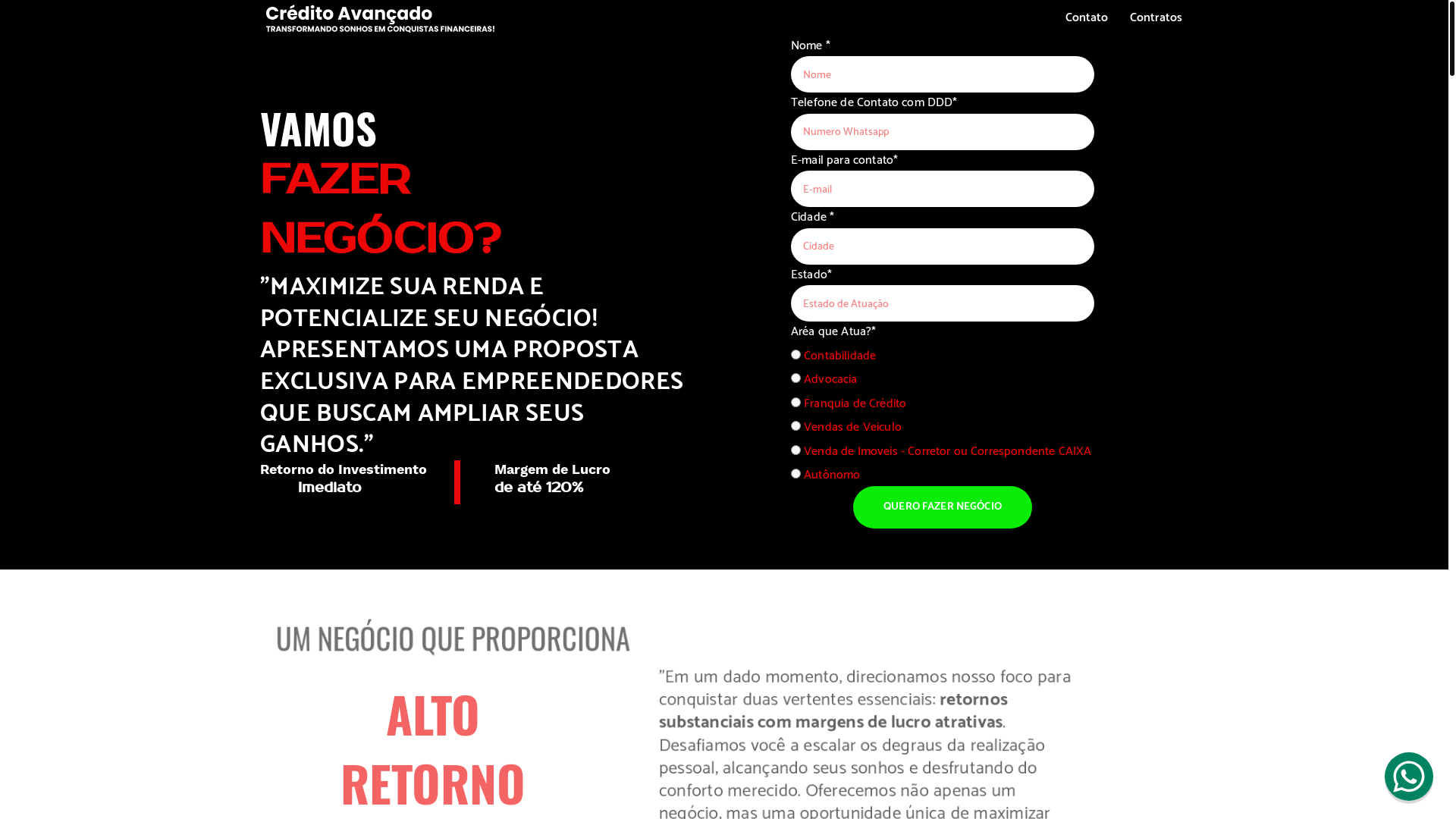 website screenshot of https://credavancado.com.br/