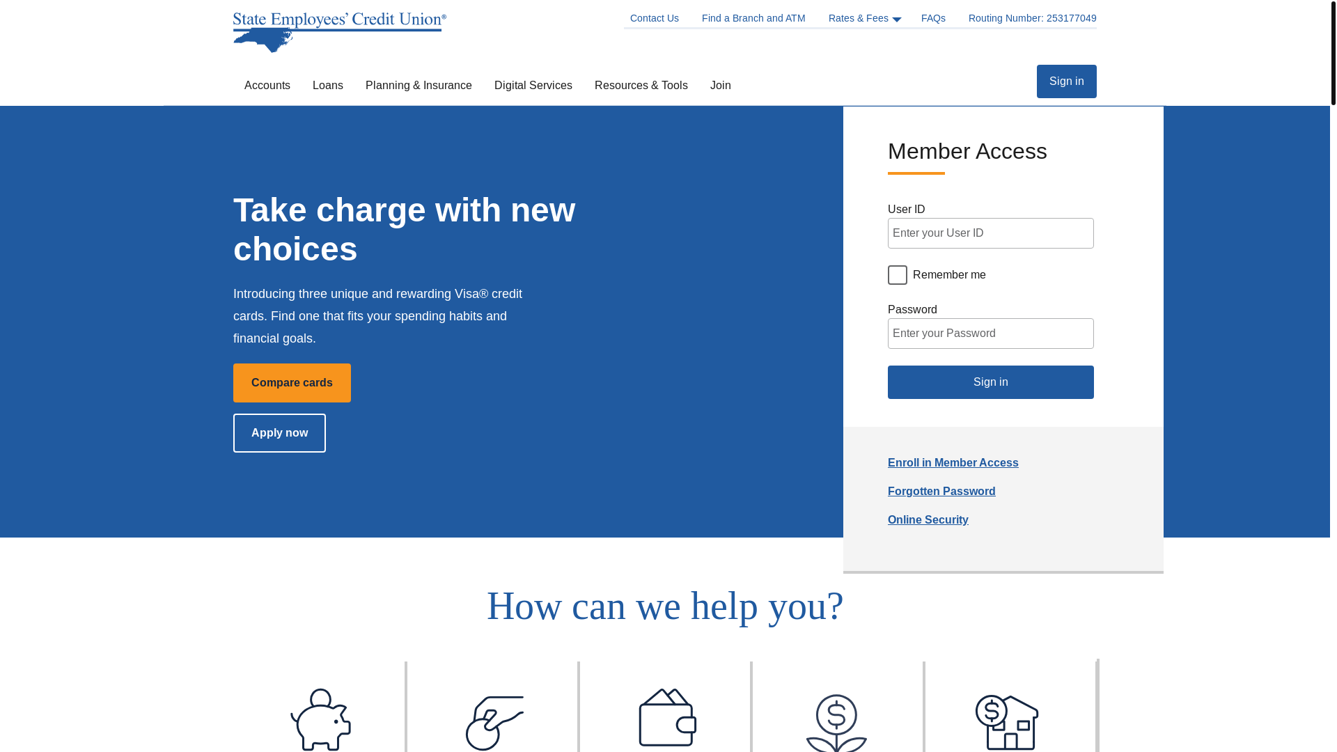 website screenshot of https://www-nececu.com/